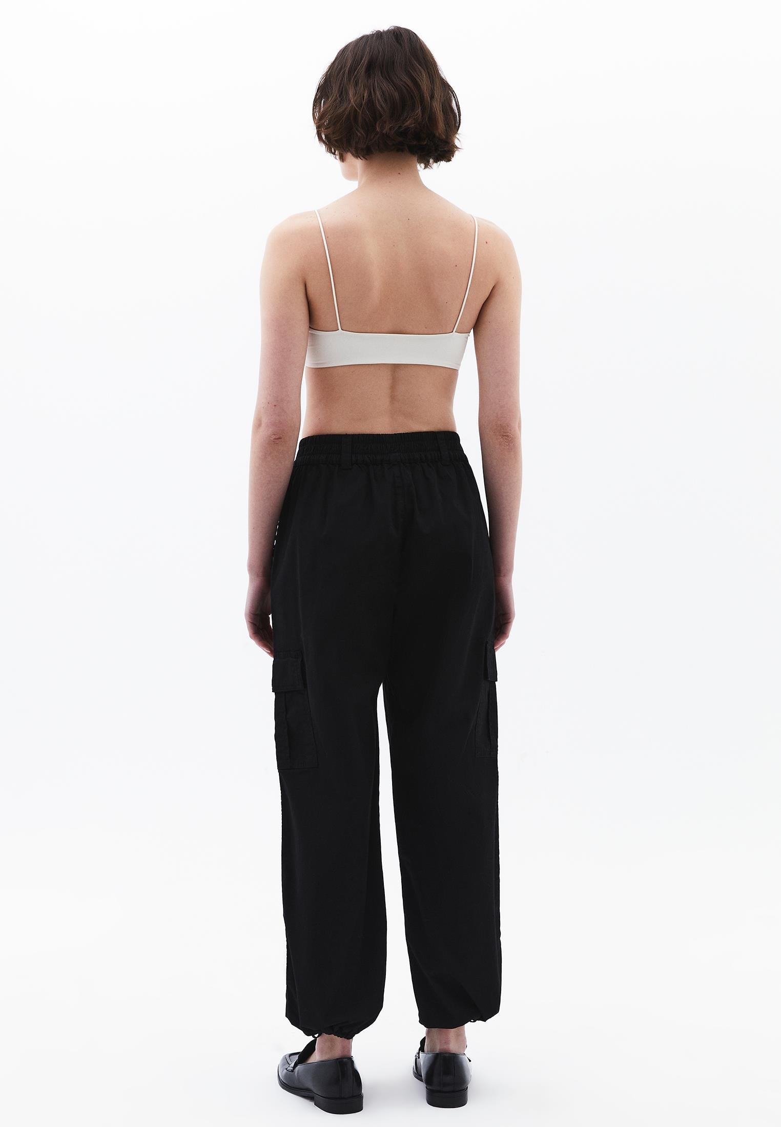 Jogger High Waist Belted Detail Pants - BLACK