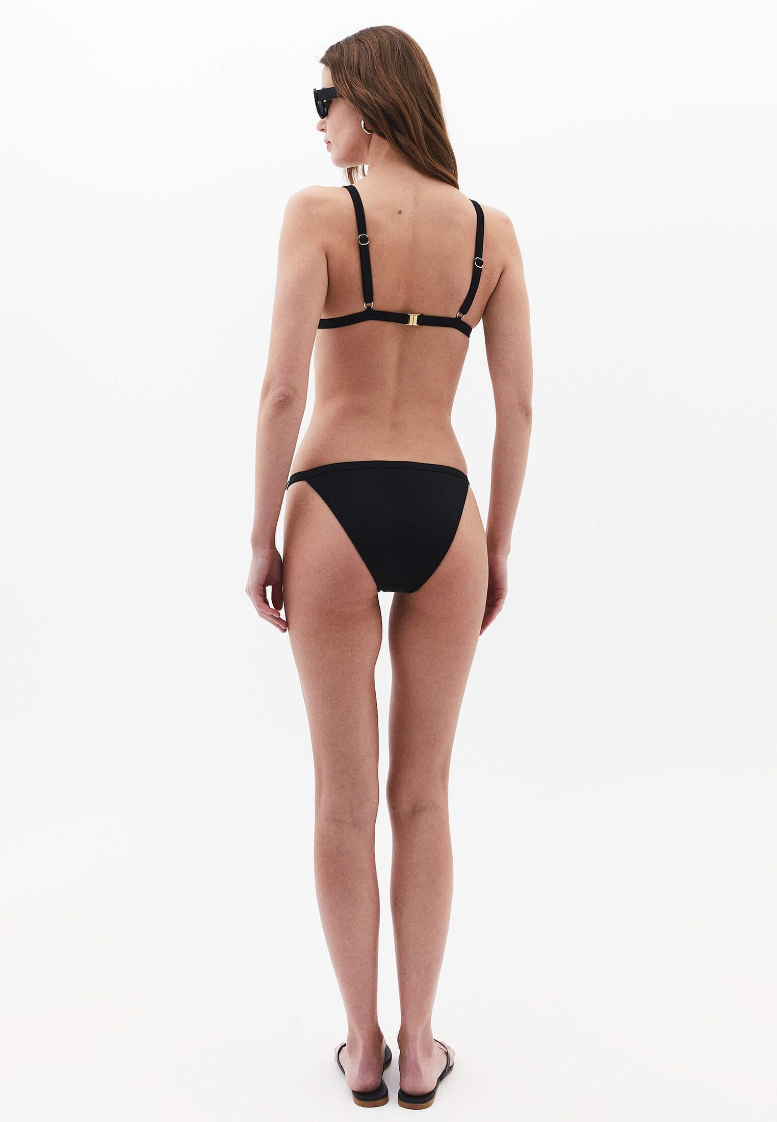 Buckled Low Waist Bikini Bottom - BLACK