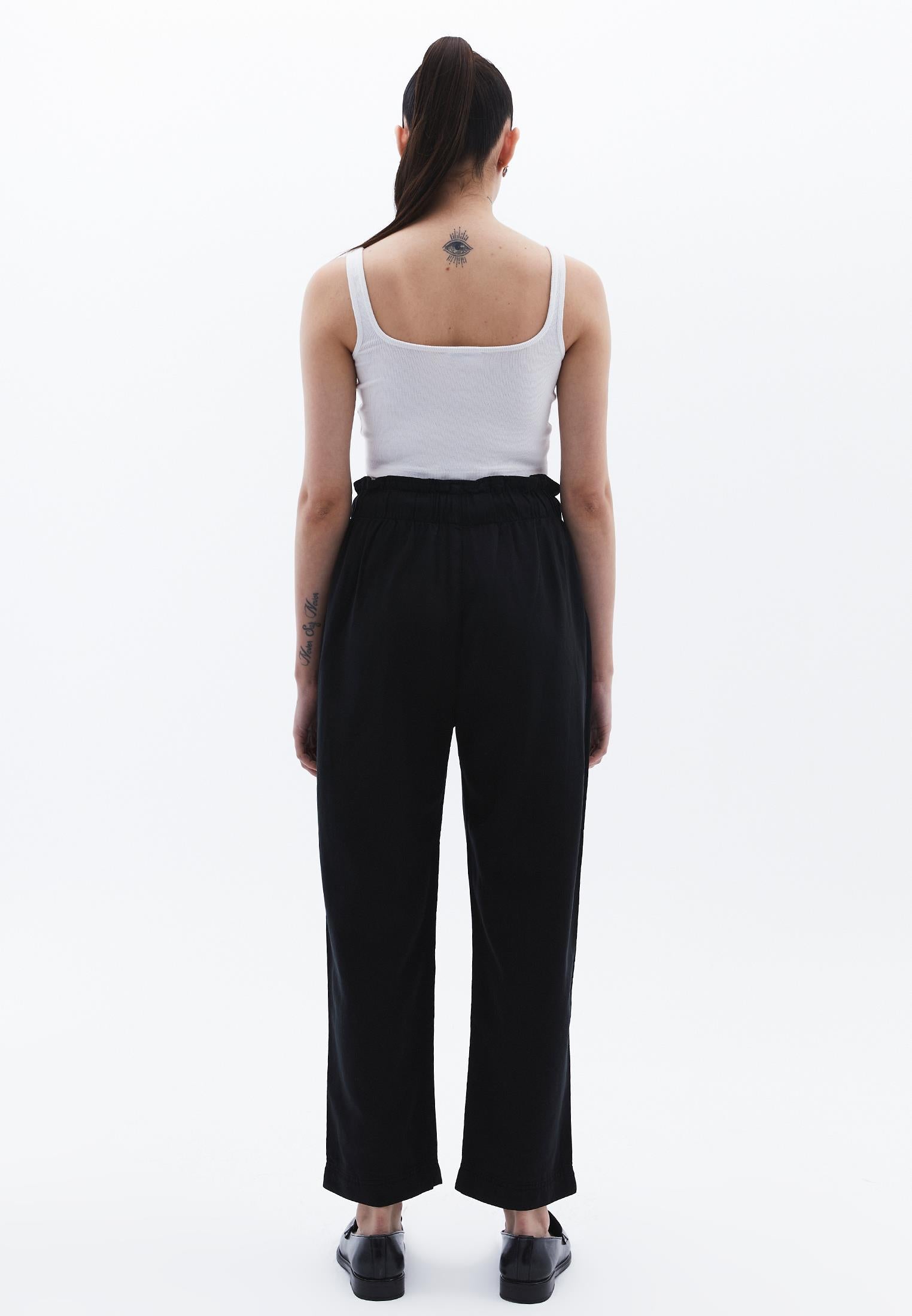 Women's Pleated Trousers - BLACK
