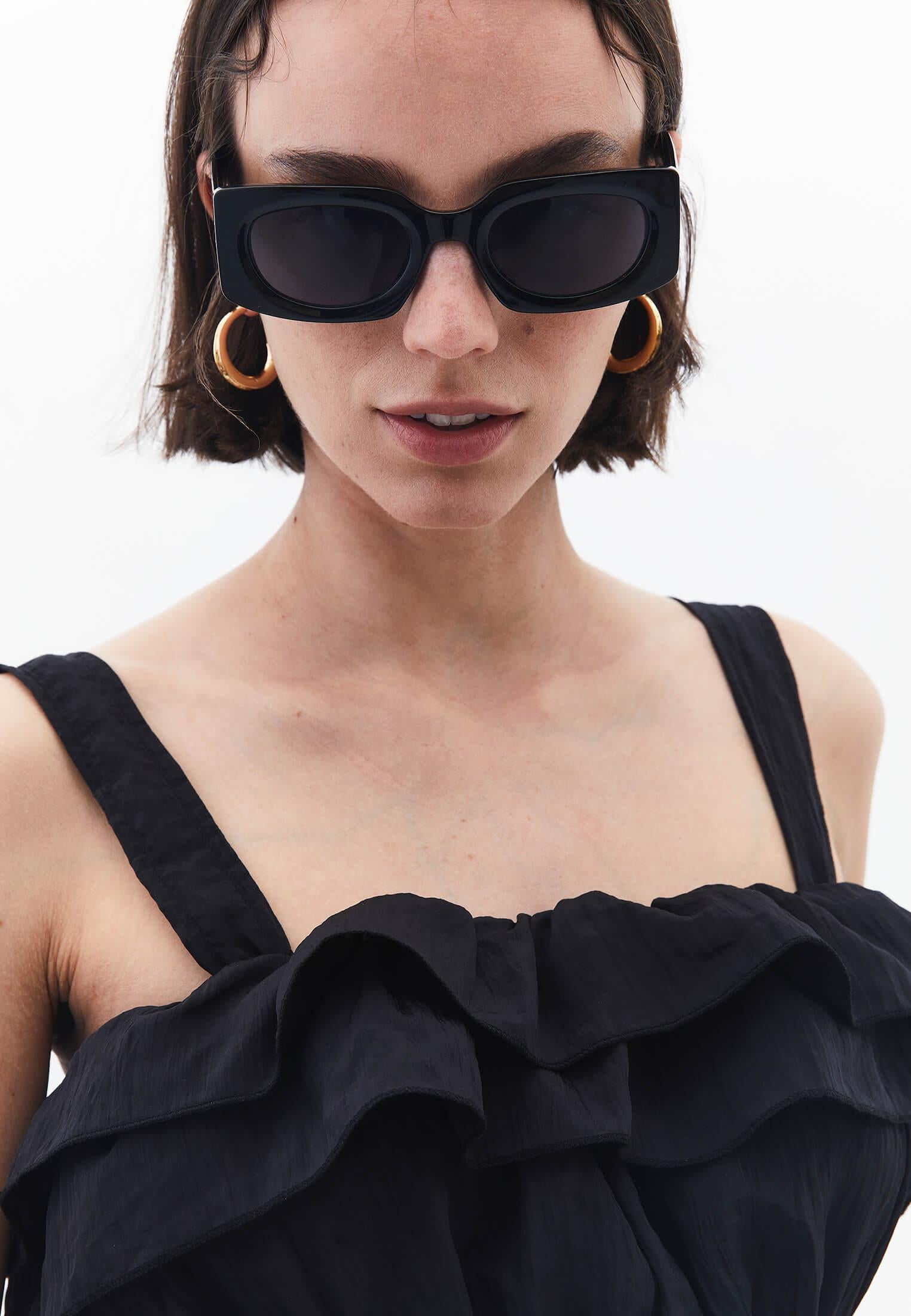 Wrinkled Look Dress - BLACK