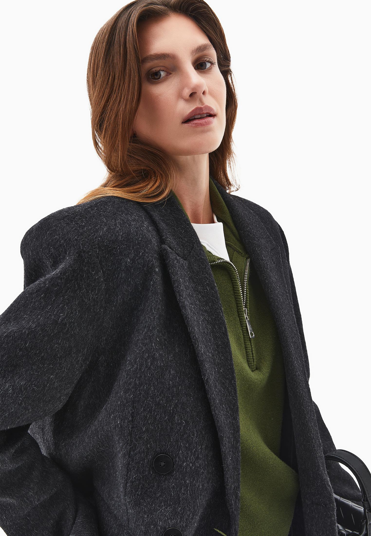 Double Breasted Blazer - BLACK