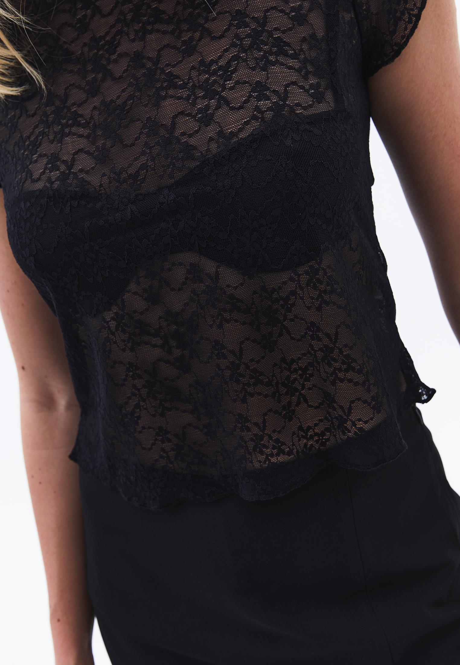 Boat Neck Bodycon T-Shirt - BLACK