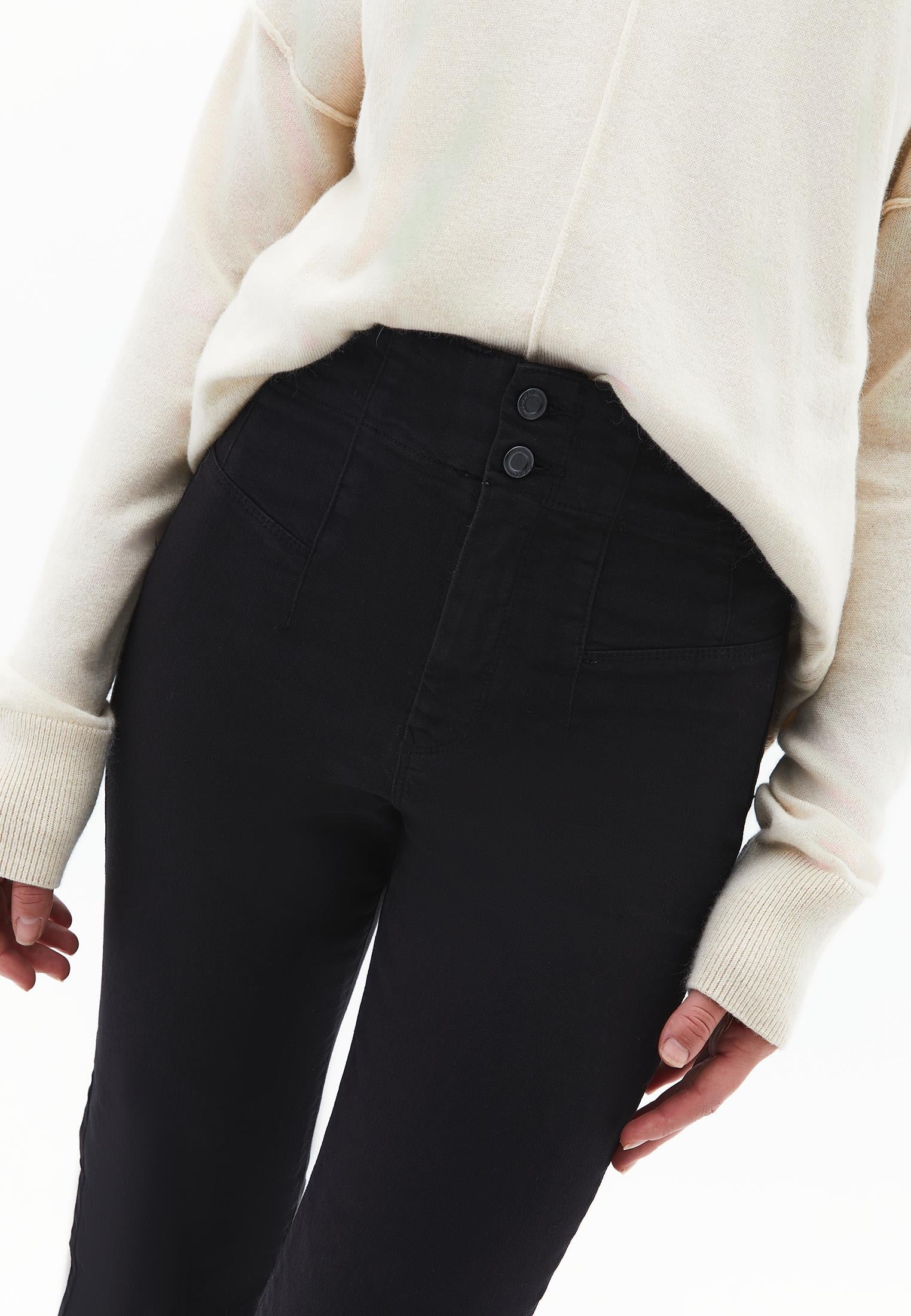 Long Slit Spanish Flared Pants - BLACK