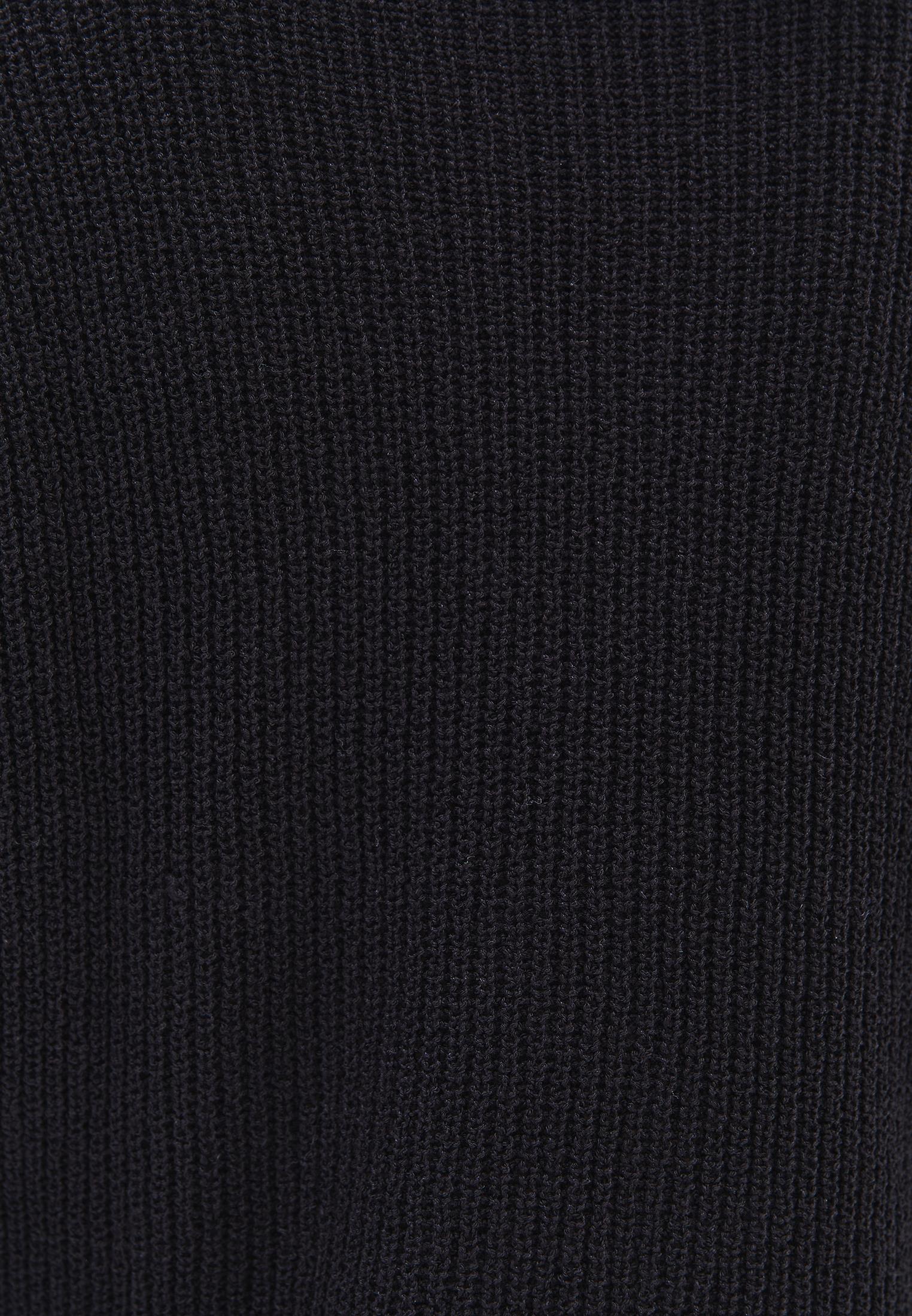 Boat Neck Long Sleeve Sweater - BLACK