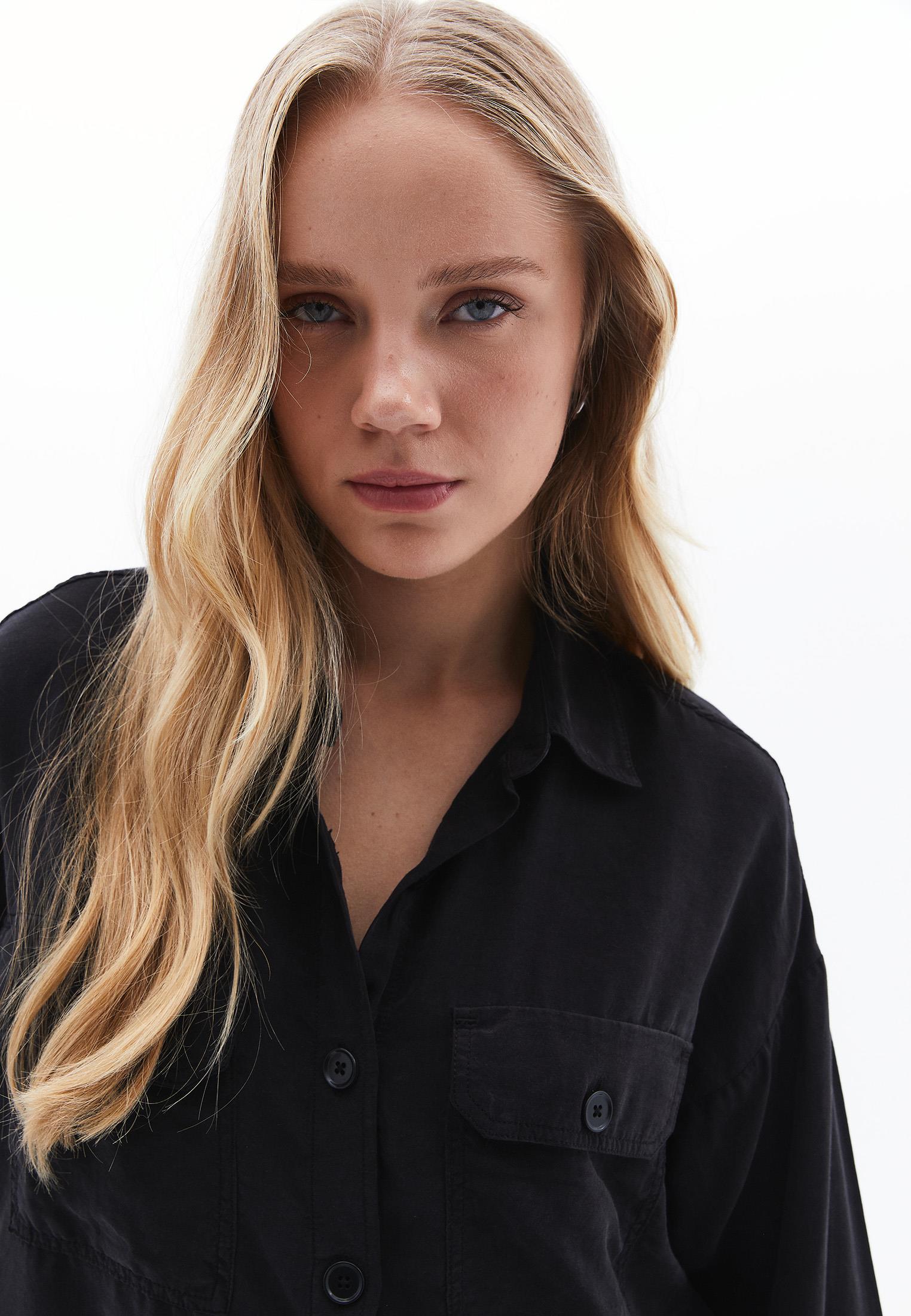 Oversize Long Sleeve Shirt - BLACK