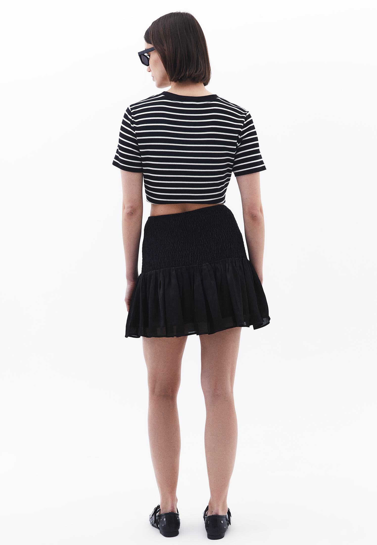 High Waist Short Skirt - BLACK