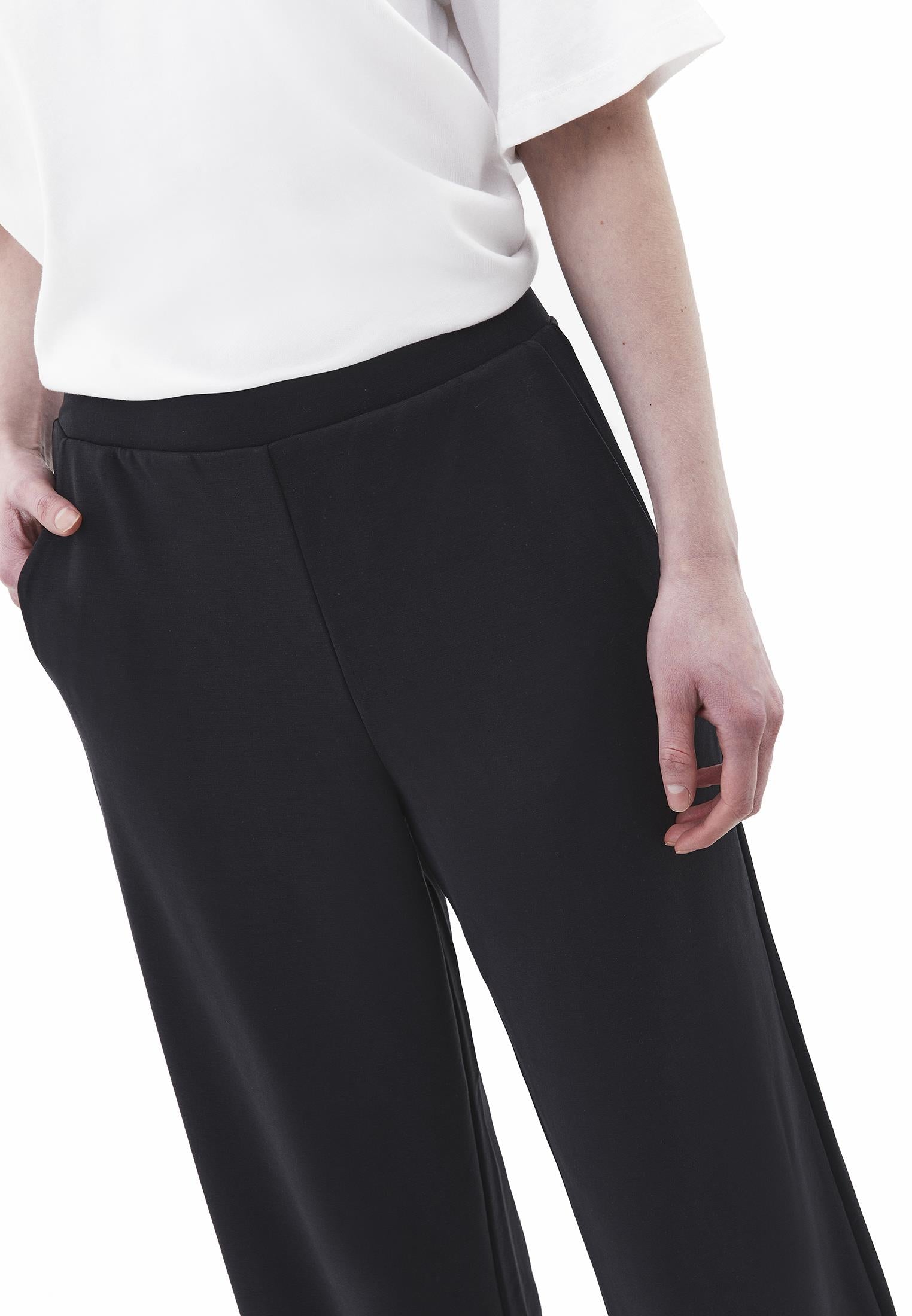 Straight Leg High Waist Sweatpant - BLACK