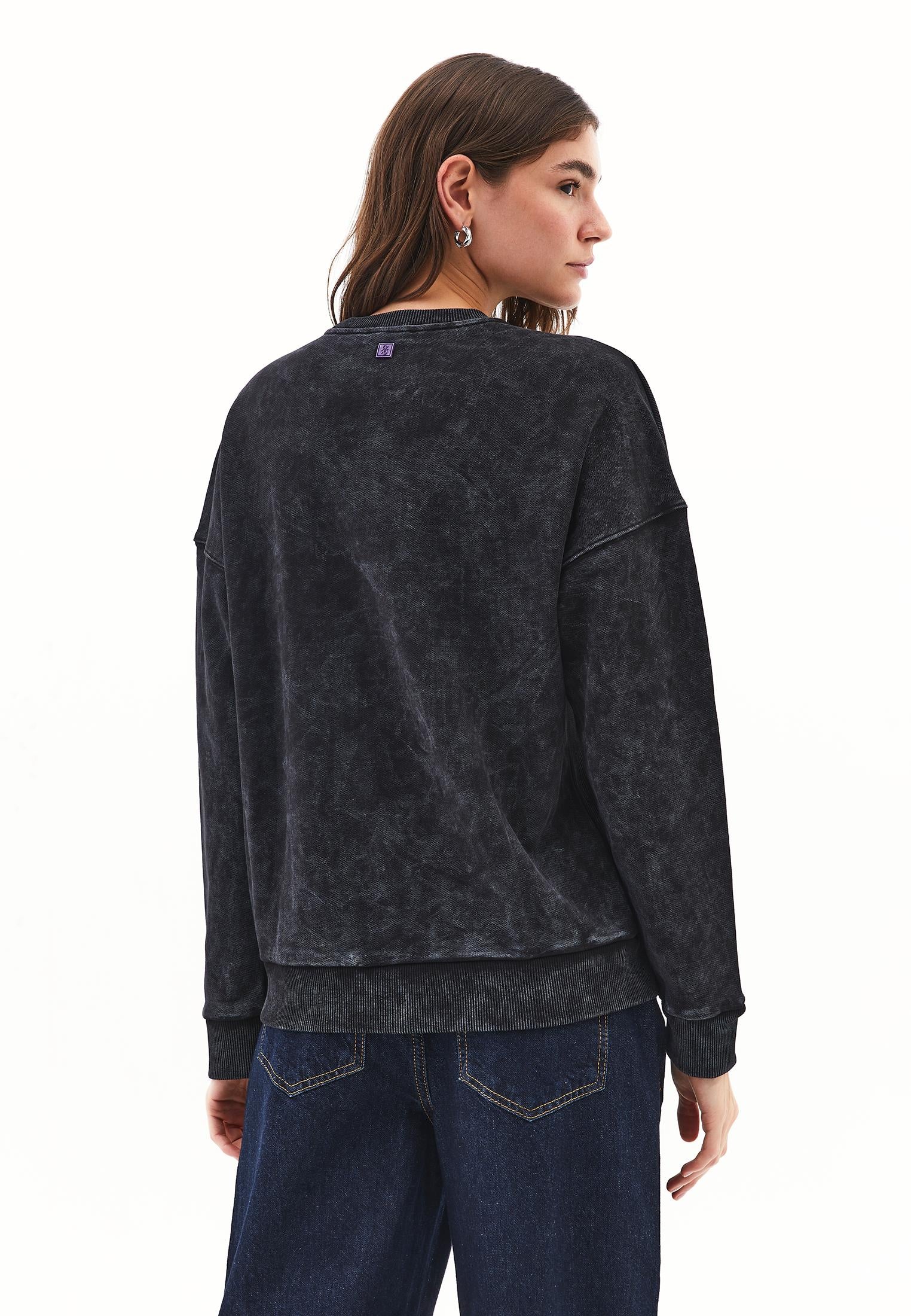 Zip Detailed Oversize Sweatshirt - BLACK
