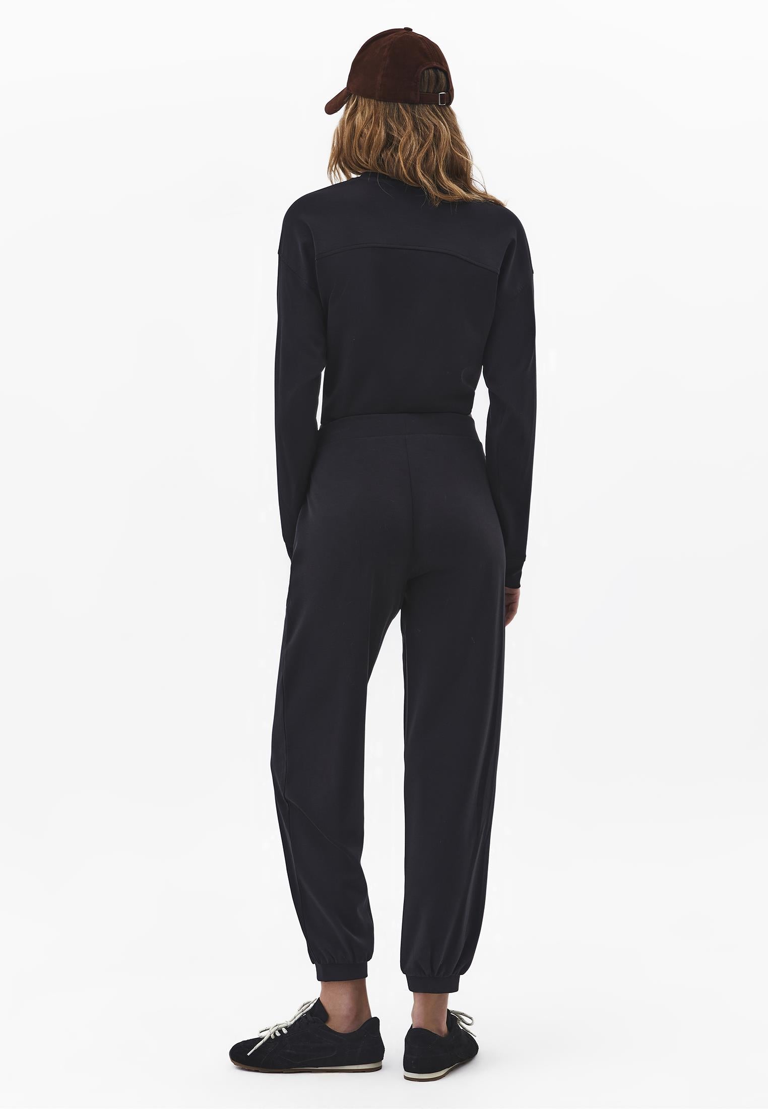 High Waist Jogger Pants - BLACK