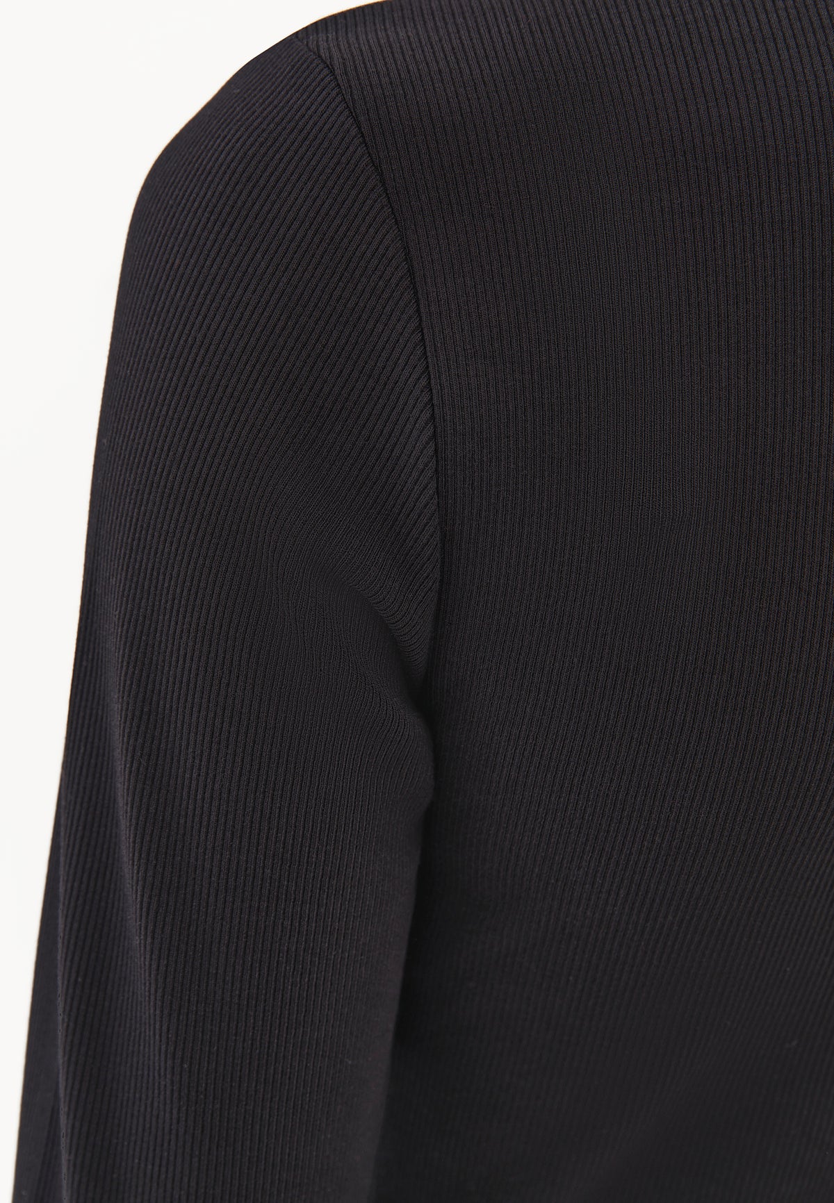 Crew Neck Long Sleeve Zip Detailed Bodycon T-Shirt - BLACK