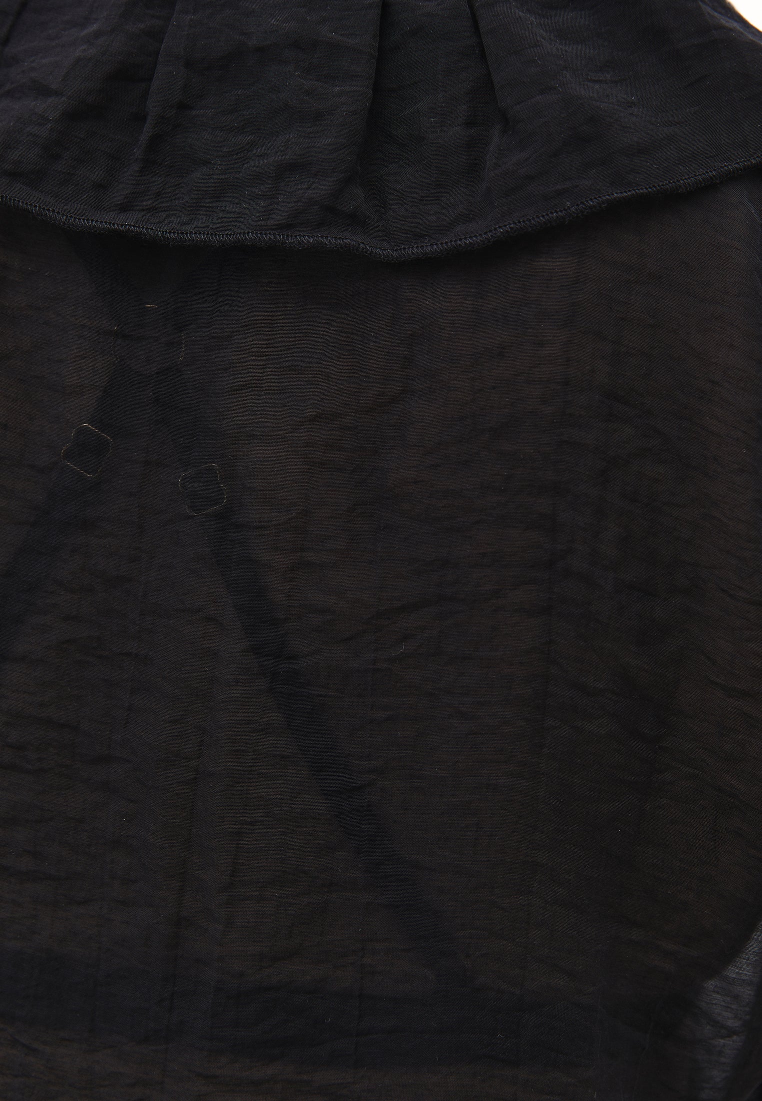 Sleeveless Blouse With Ruffle Detail And V Neckline - BLACK