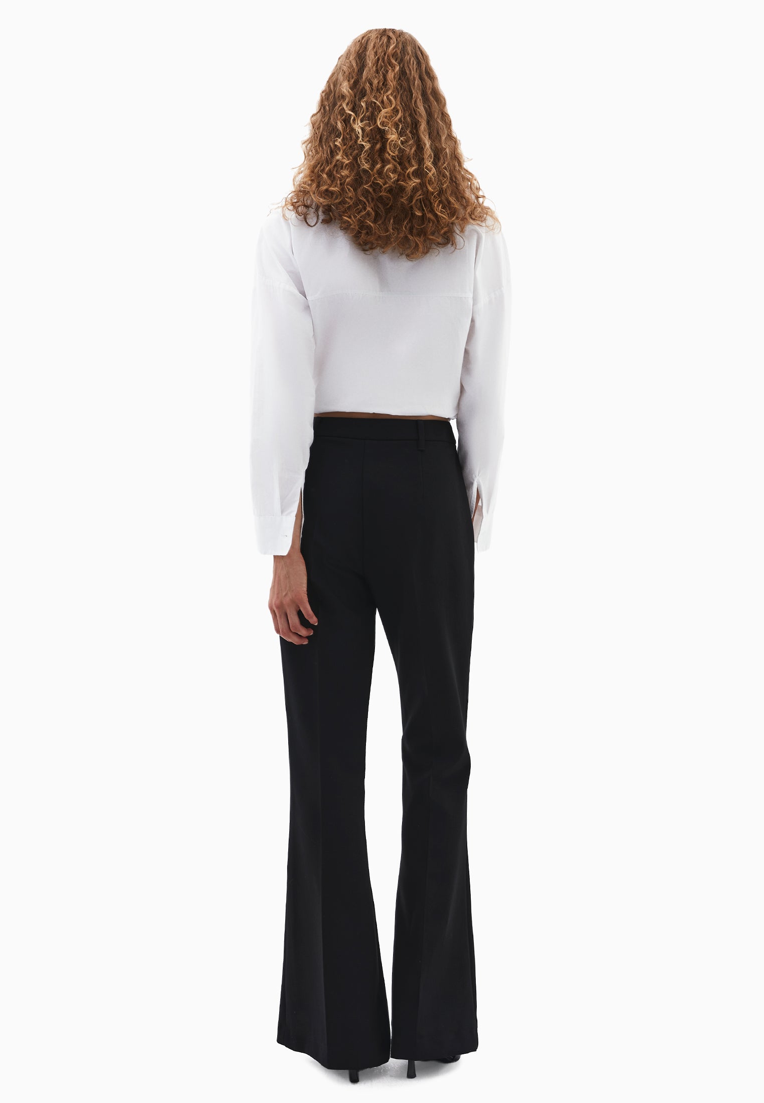 Spanish Leg High Waist Pants - BLACK