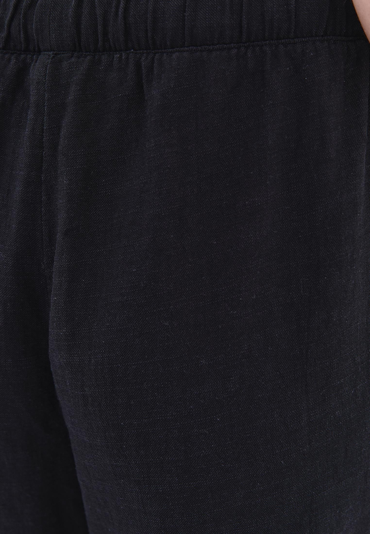 Wide Leg High Waist Pants - BLACK