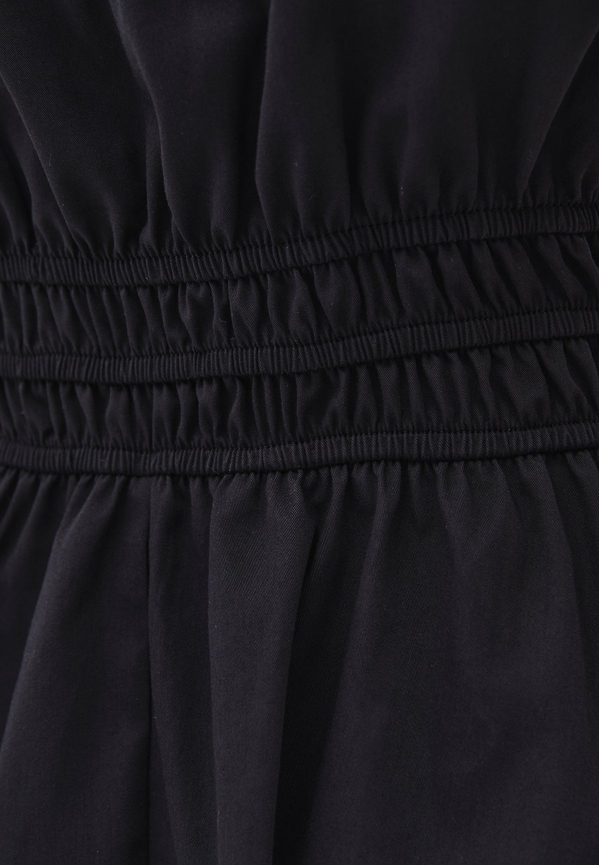 Strappy Square Neckline Short Dress With Bow And Gathered Details - BLACK