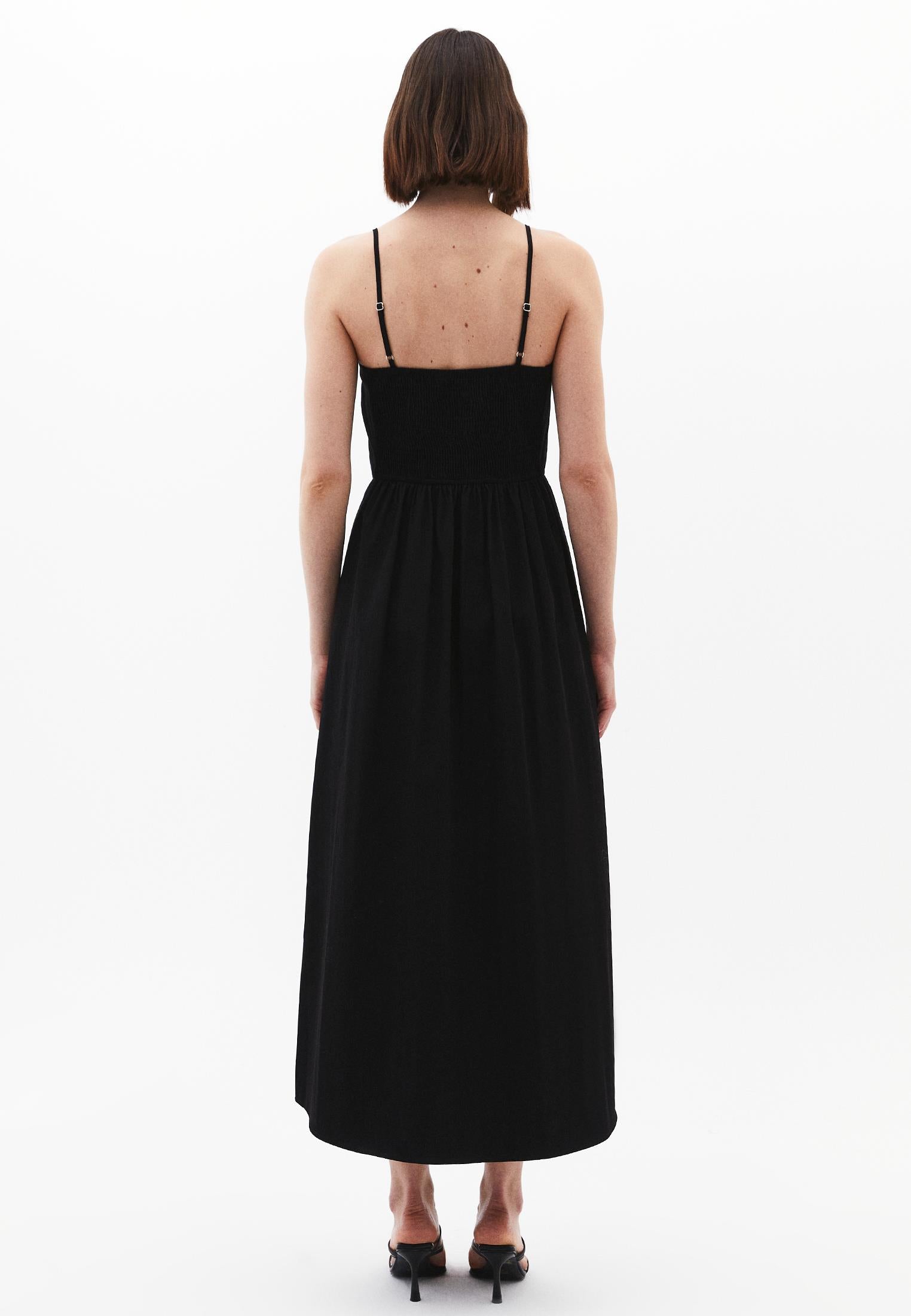 Strappy Halter Neck Long Dress - BLACK