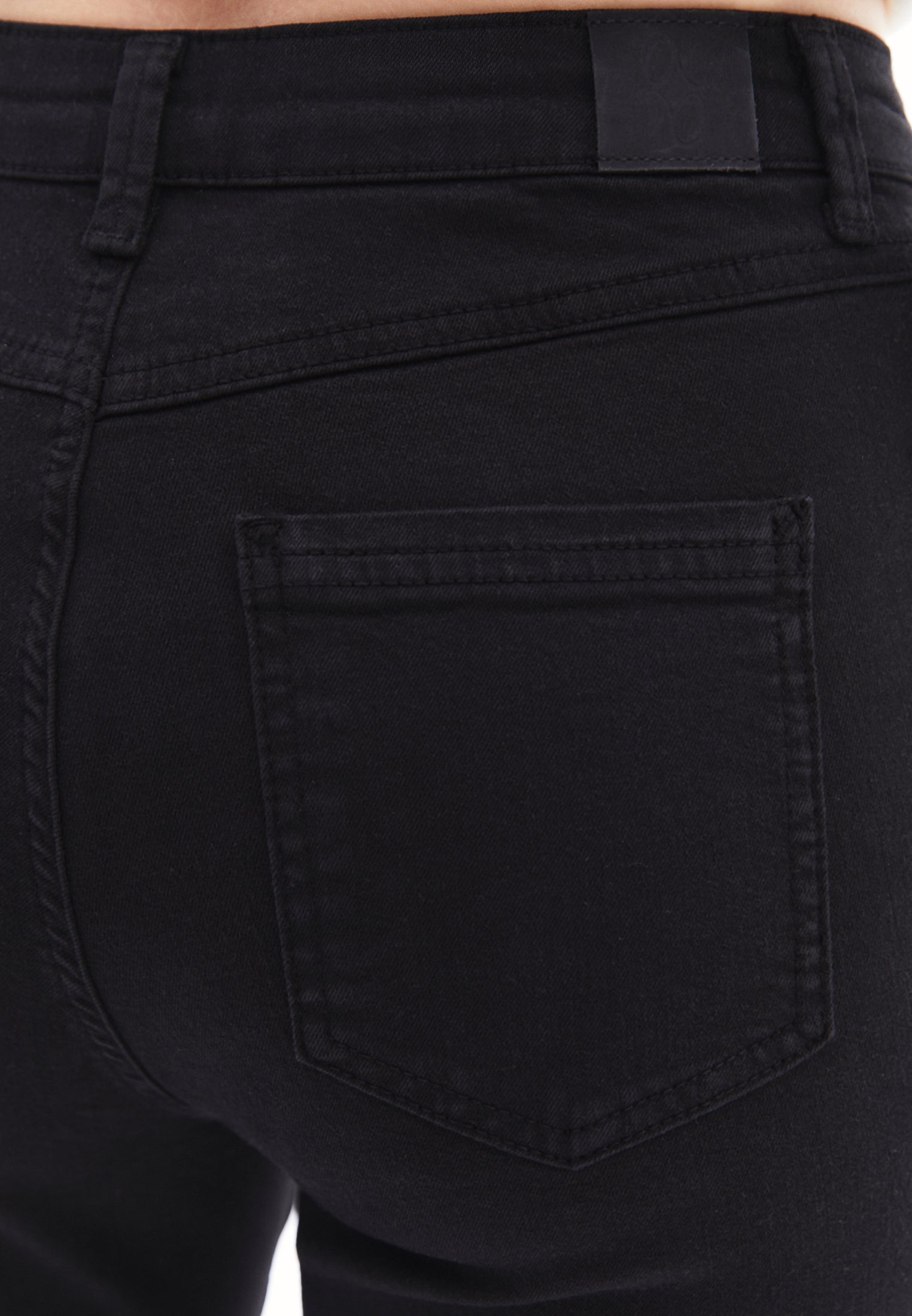 High Waist Skinny Standard Trousers - BLACK