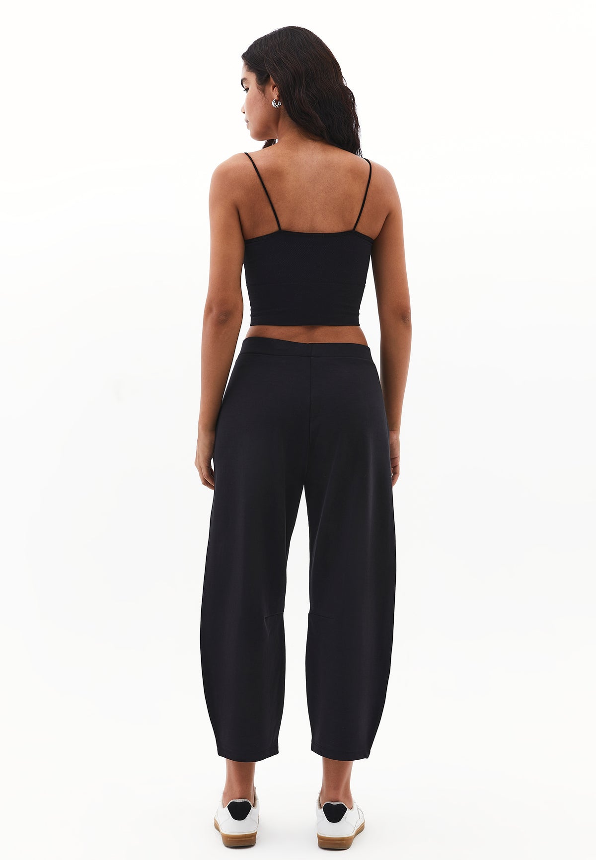 Barrel Leg Pants - BLACK