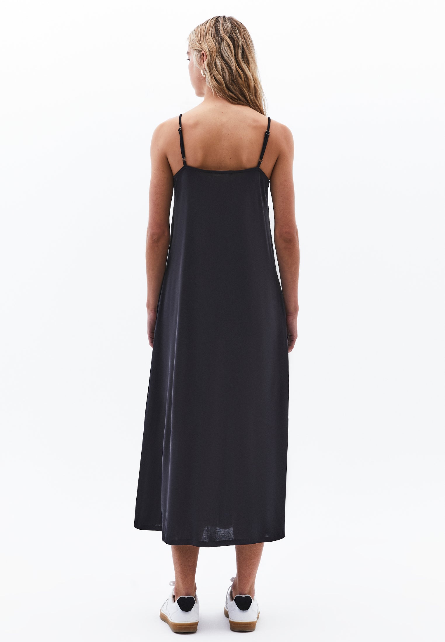 Sleeveless Strappy Midi Dress - BLACK