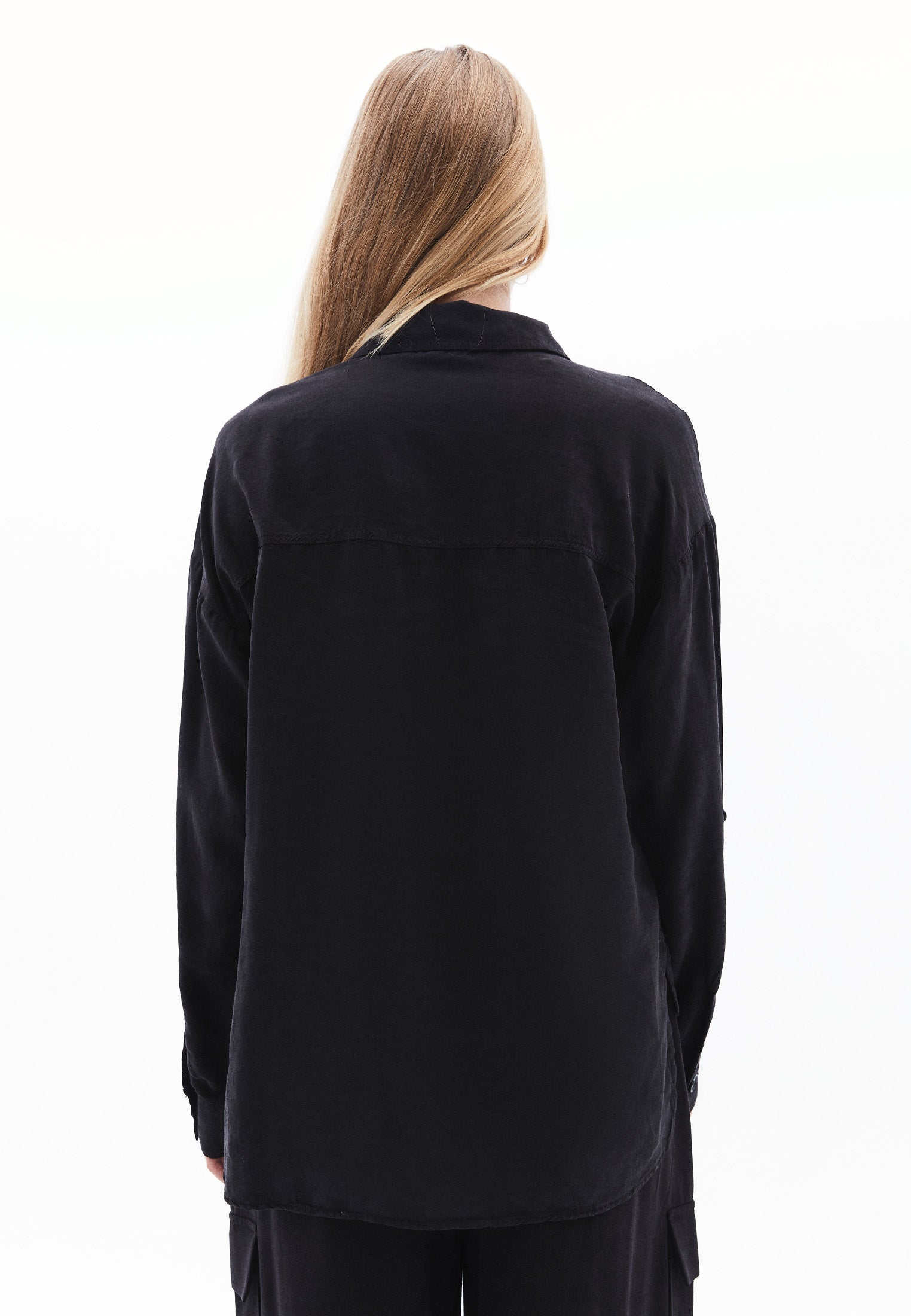 Oversize Long Sleeve Shirt - BLACK