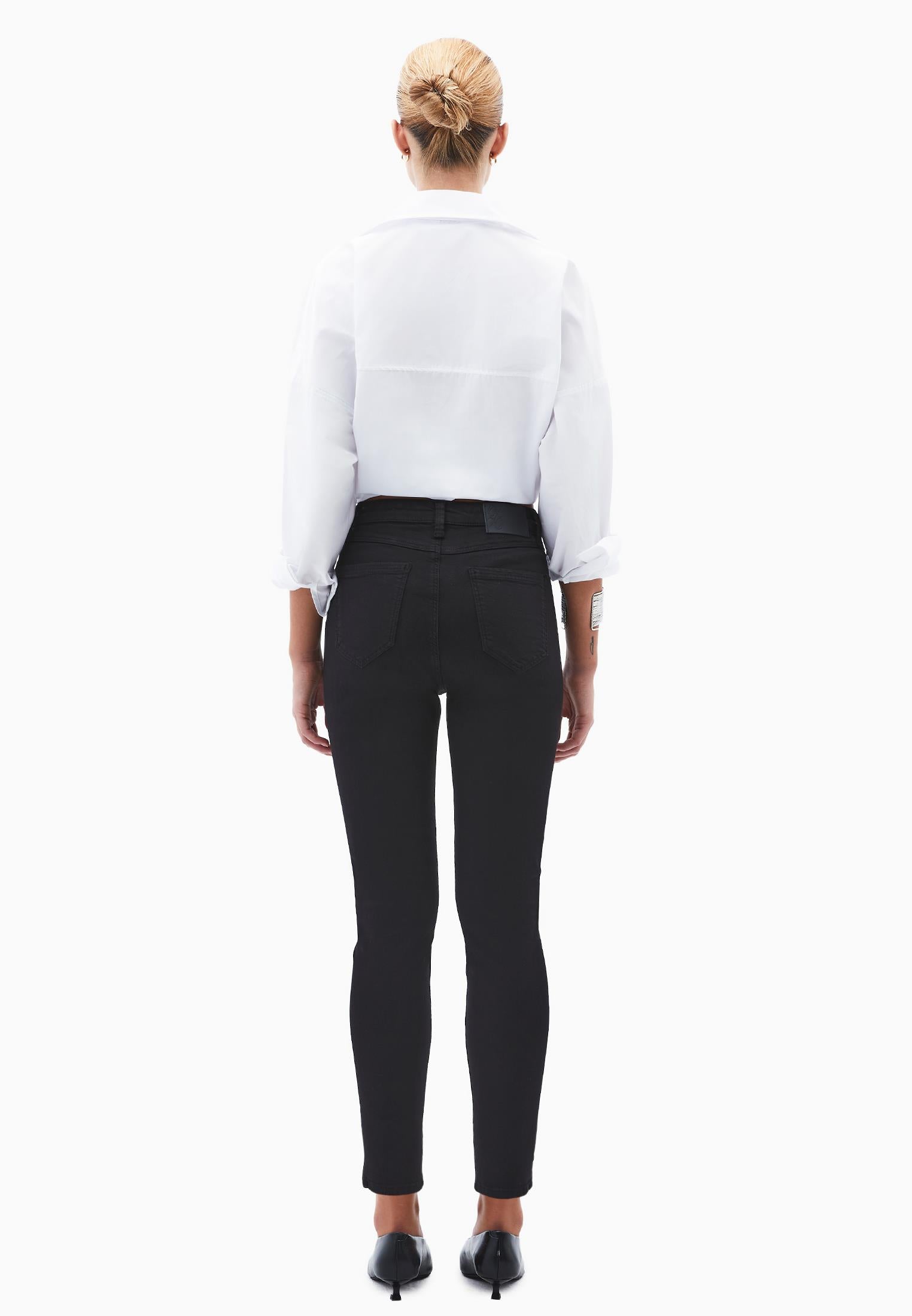 High Waist Ankle Pants - BLACK