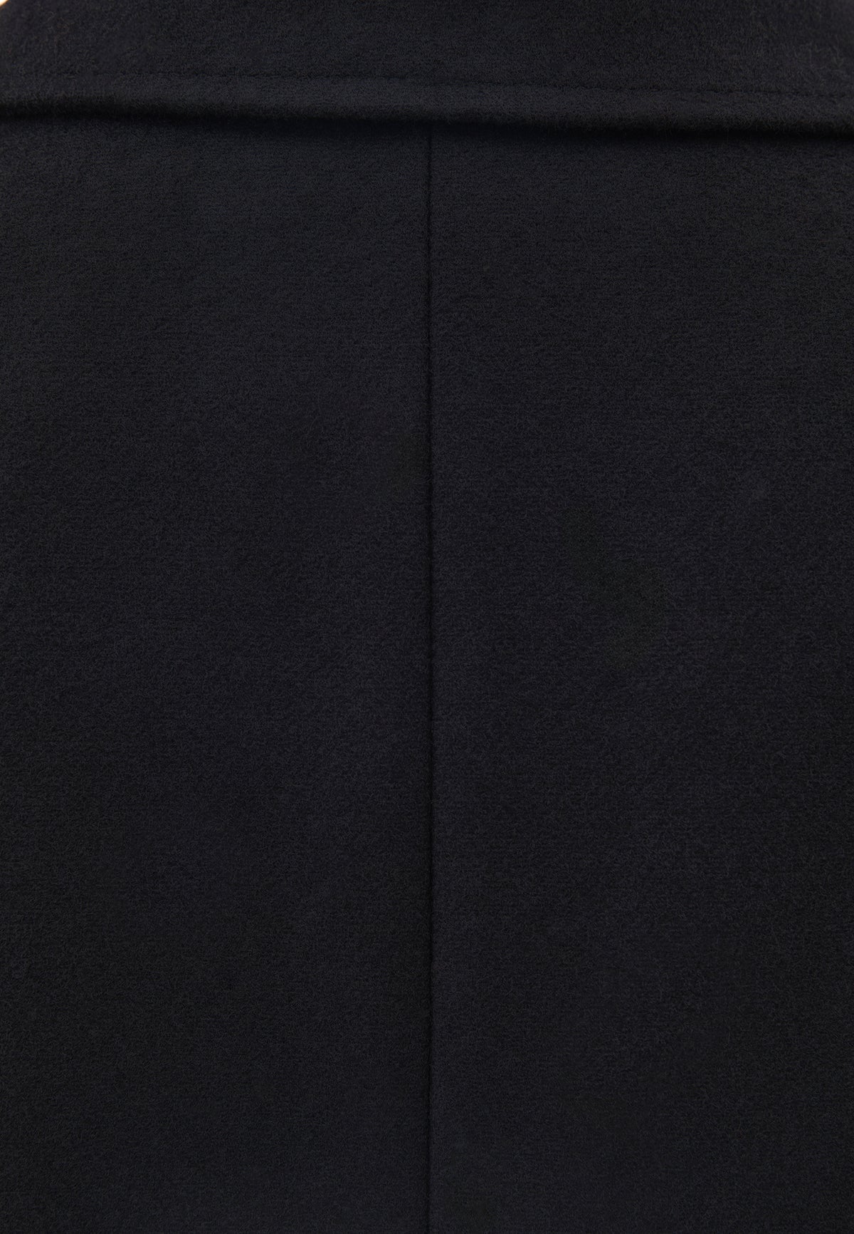 Long Double Breasted Pocket Detail Coat - BLACK
