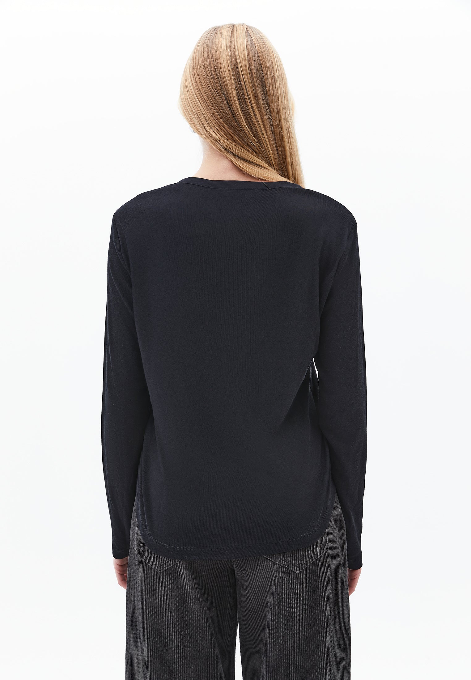 Polo Collar Buttoned T-Shirt - BLACK