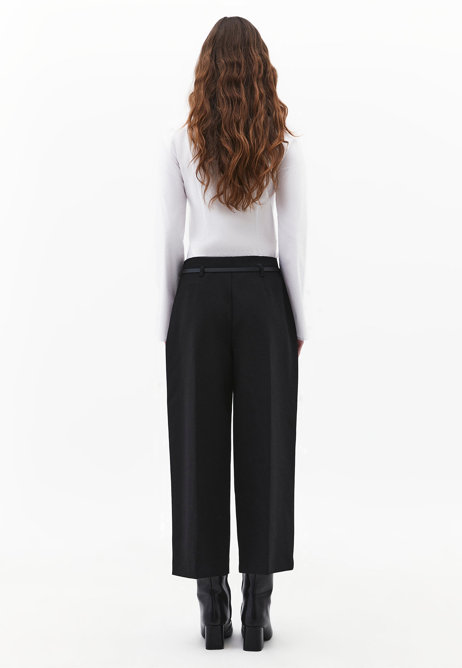 Ultra High Waist Wide Leg Pants - BLACK