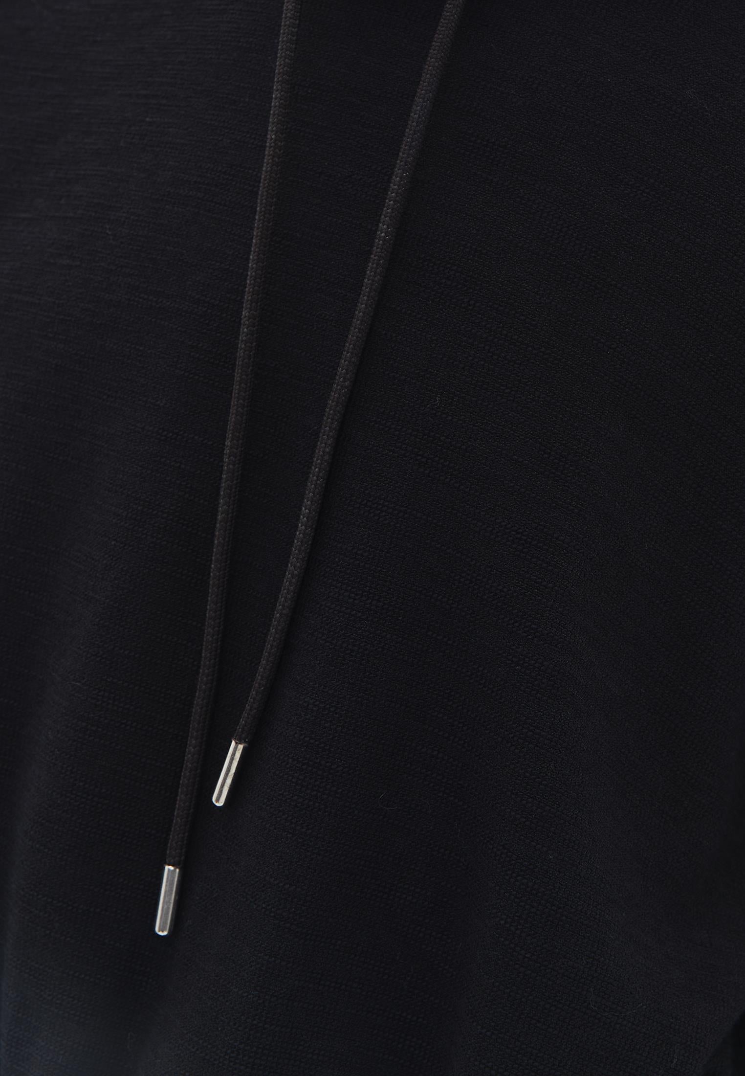 Crew Neck Crop Sweatshirt - BLACK