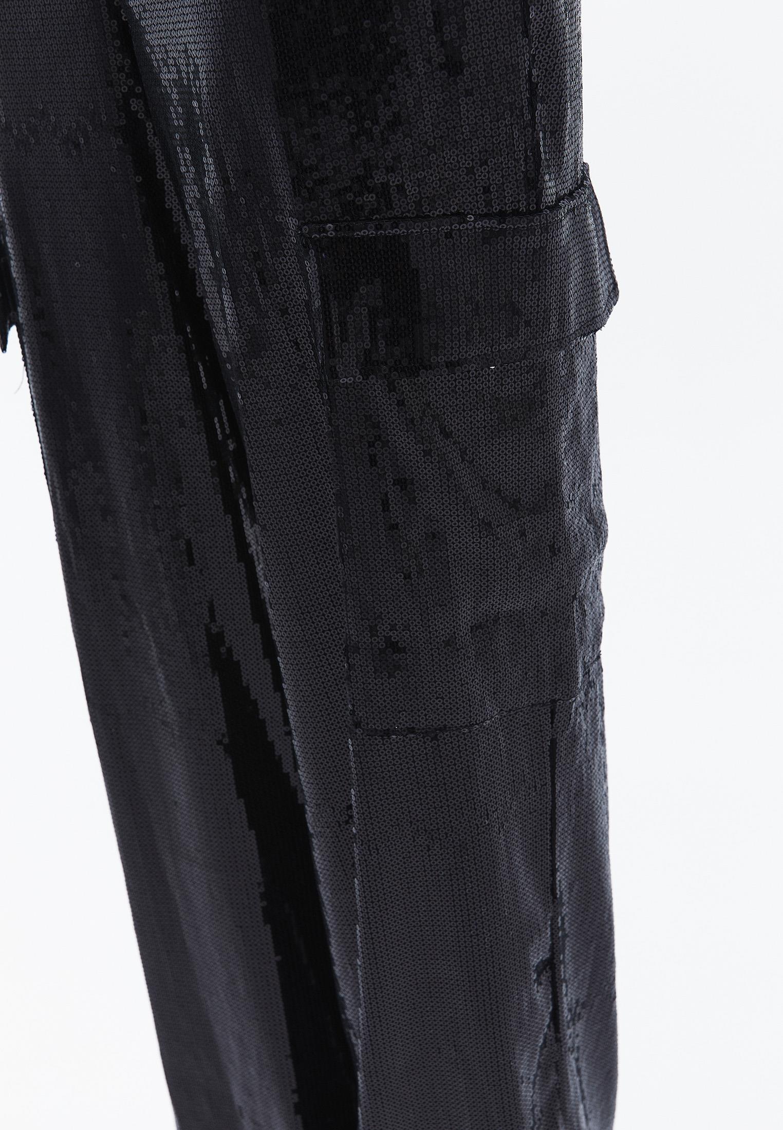 High Waist Cargo Wide Leg Pants - BLACK