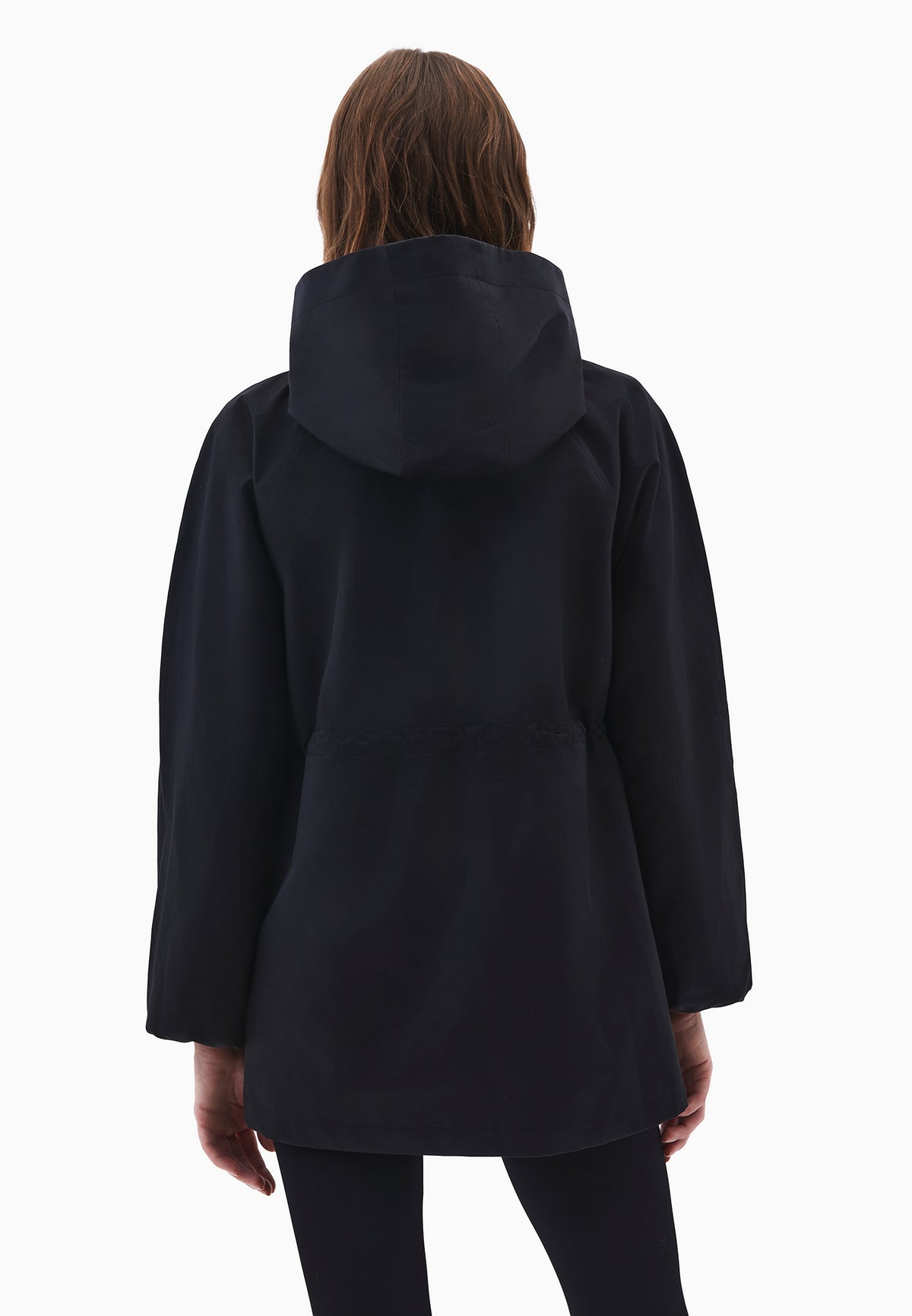 Hooded Midi Coat - BLACK