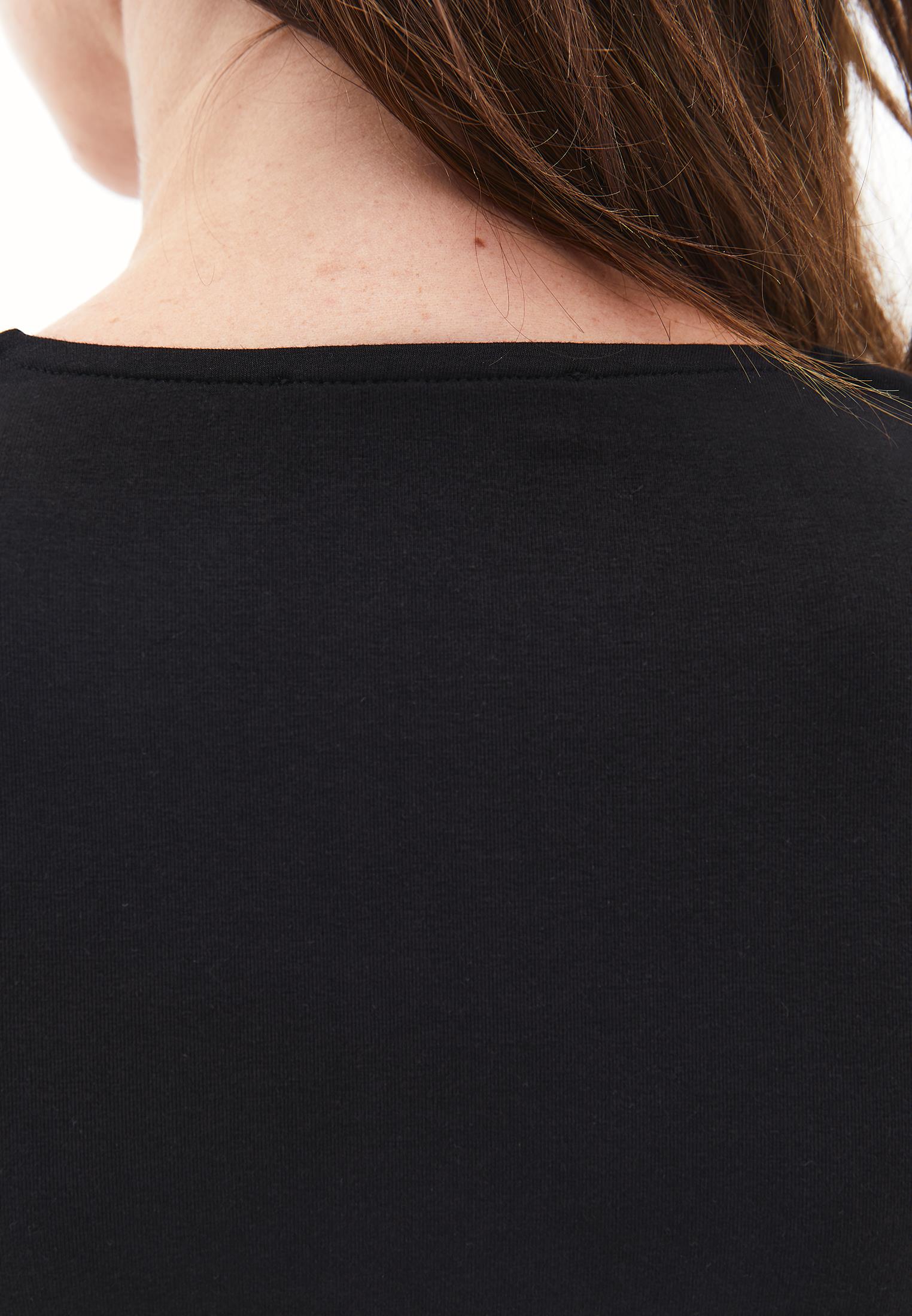 Square Neck Modal T-Shirt - BLACK