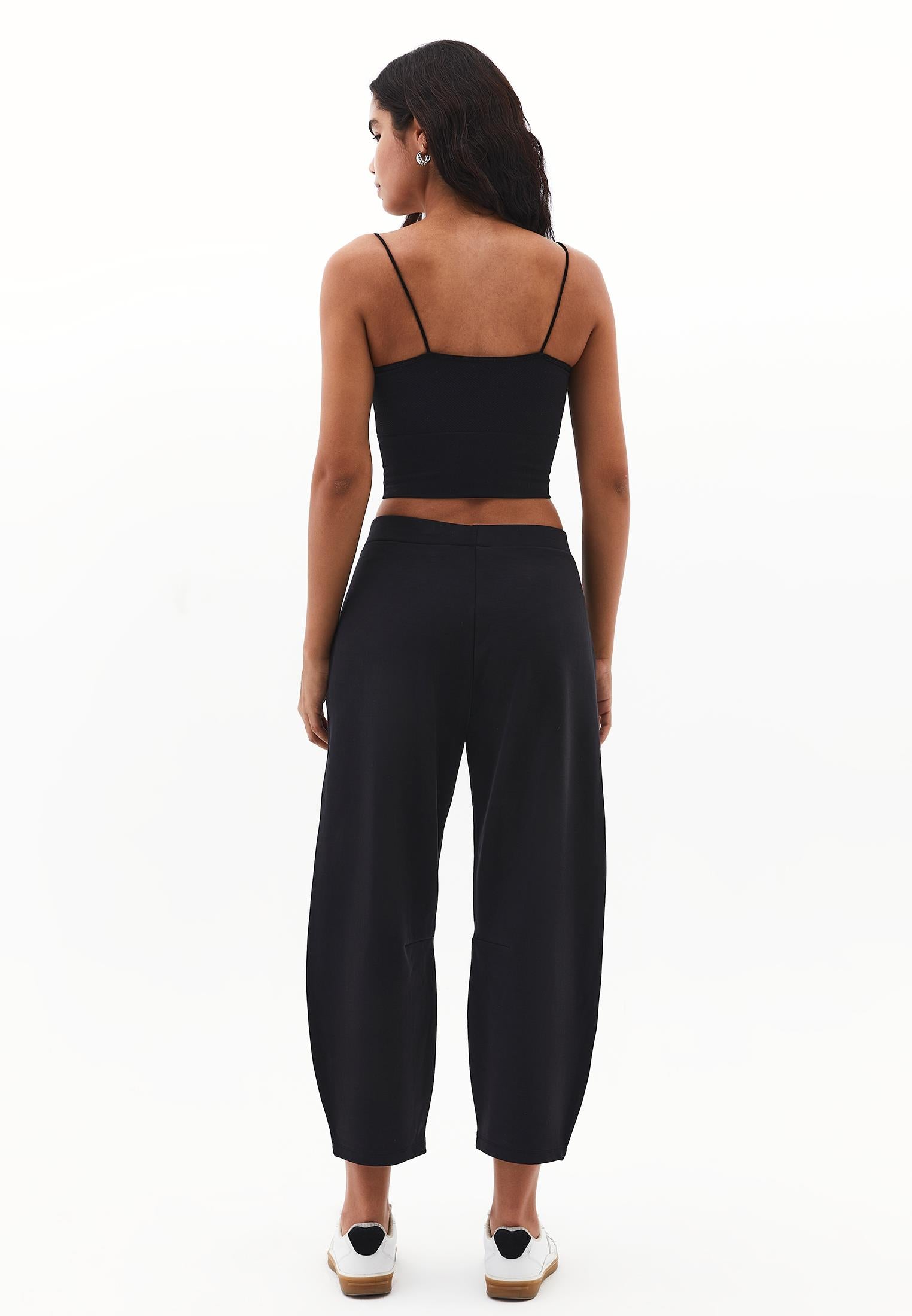 Barrel Leg Pants - BLACK