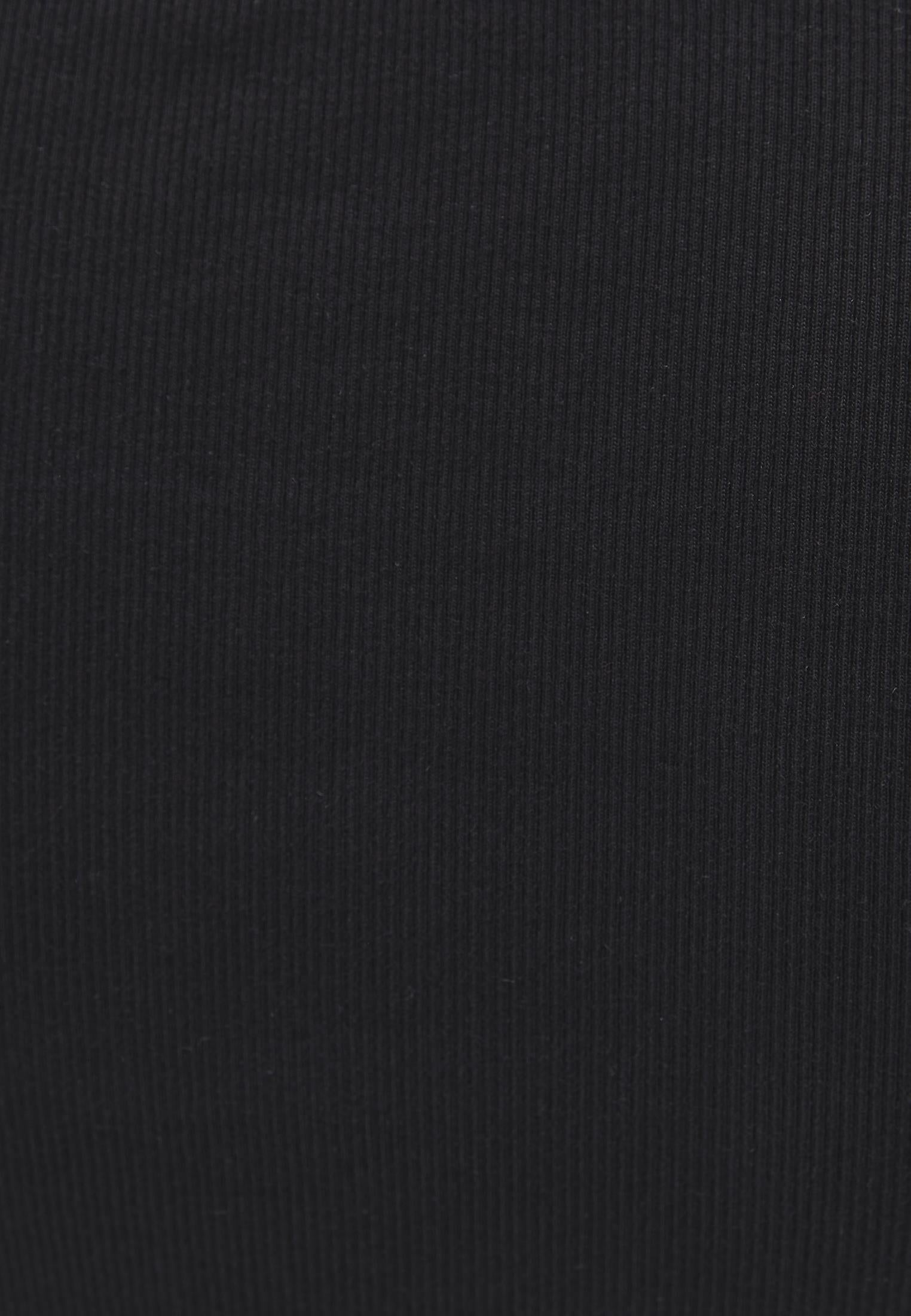 Button Detailed Crew Neck Long Sleeve T-Shirt - BLACK