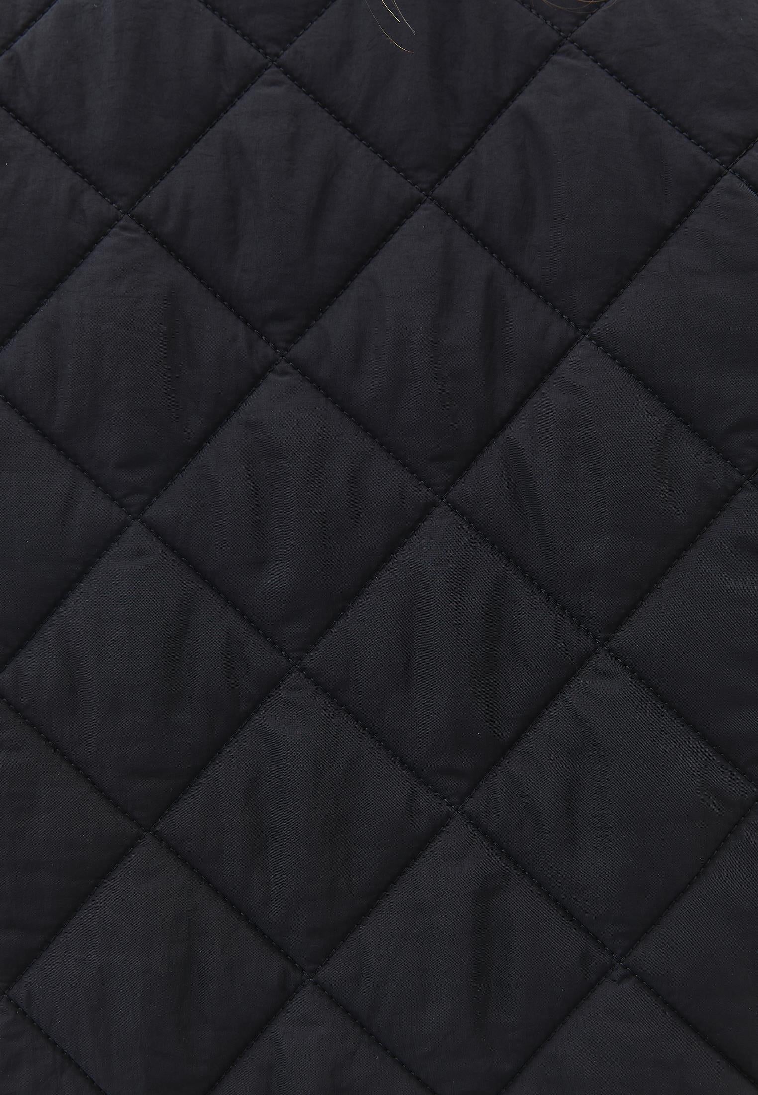 Long Coat With Crew Neck - BLACK