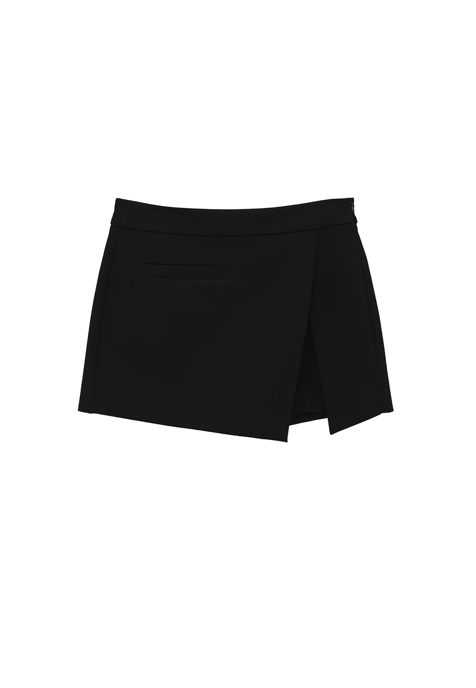 Women Bottom Garment High Waist Wrap Shorts - BLACK