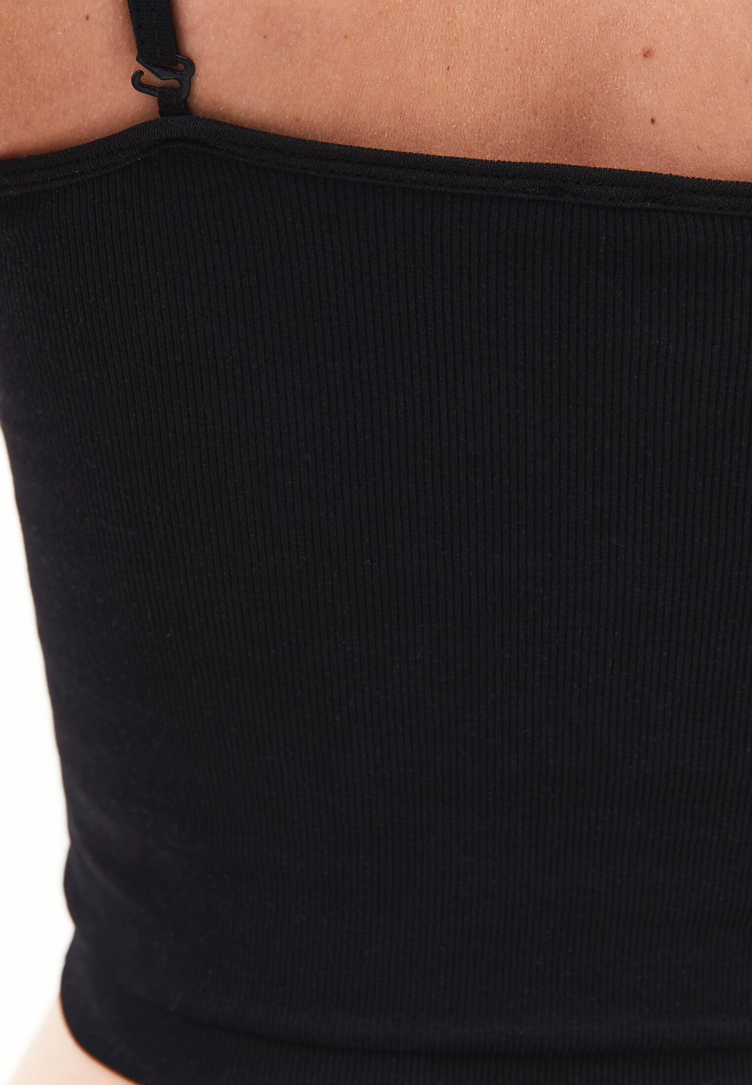 Jacquard Strapless Sleeveless Top - BLACK