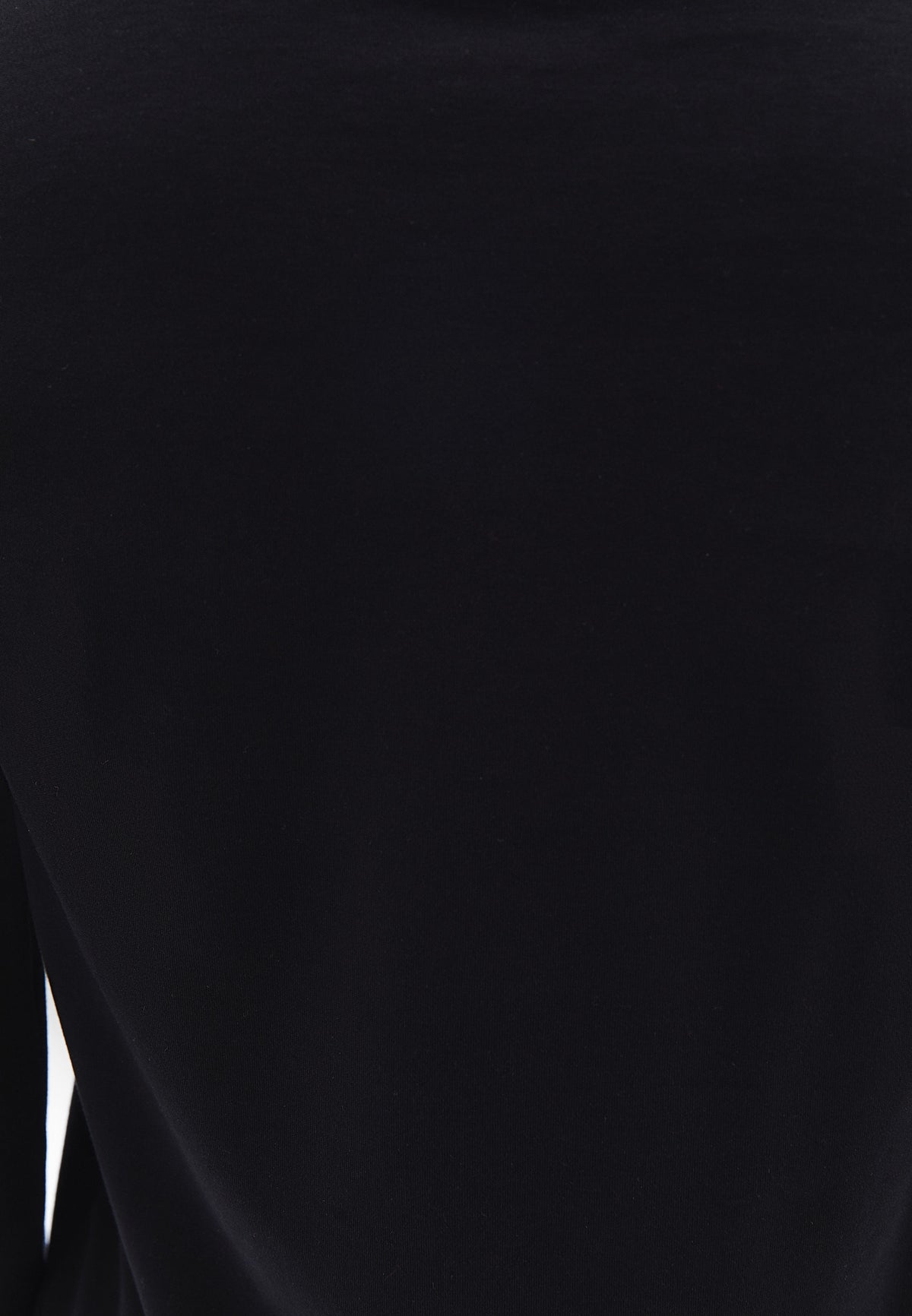 Crew Neck Long Sleeve Sweatshirt - BLACK
