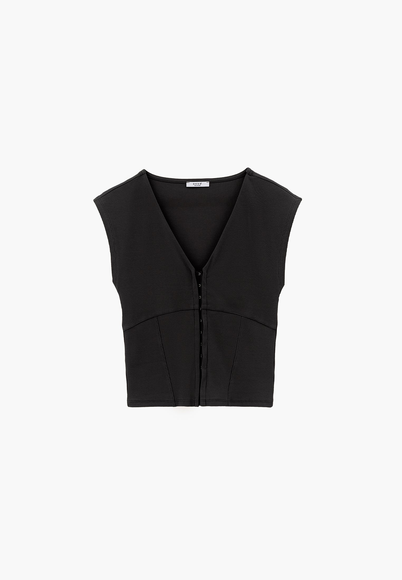 V Neck Short Sleeve T-Shirt - BLACK
