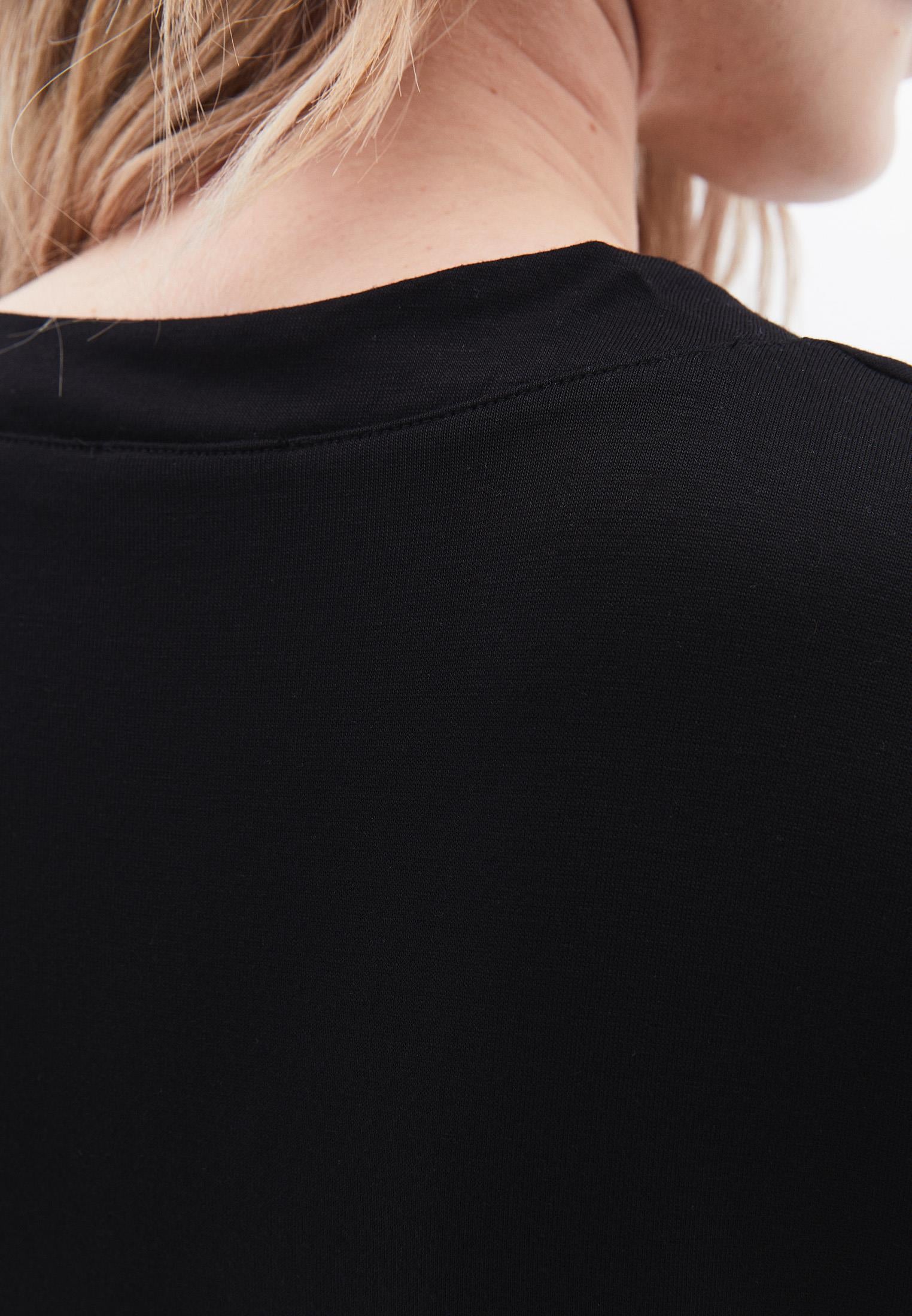 V Neck Oversize Short Sleeve T-Shirt - BLACK