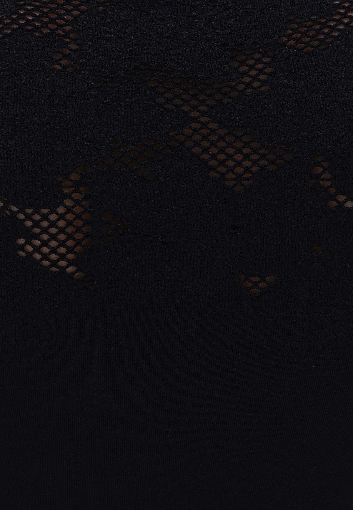 Jacquard Boat Neck Bodycon T-Shirt Long Sleeve - BLACK