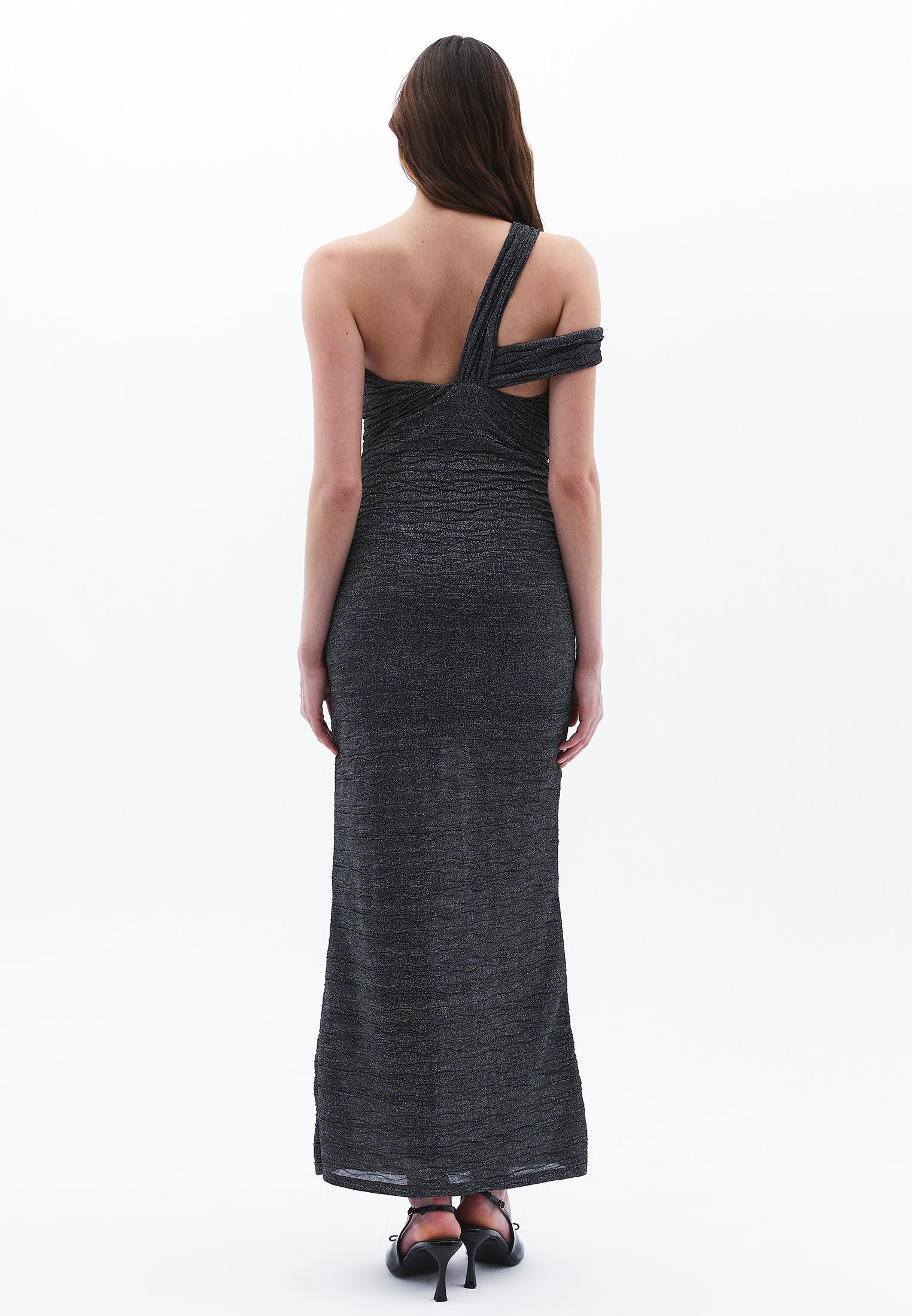 Asymmetric Women's Jumpsuit Dress - BLACK