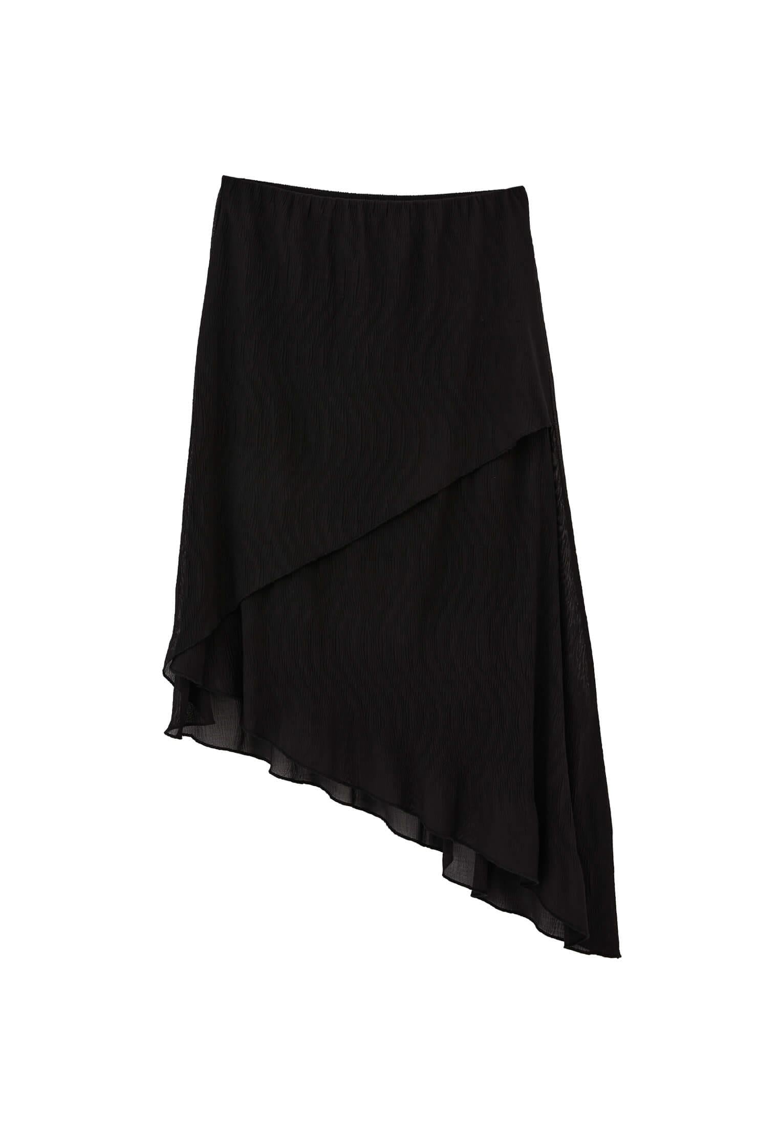 Wrap High Waist Maxi Skirt - BLACK