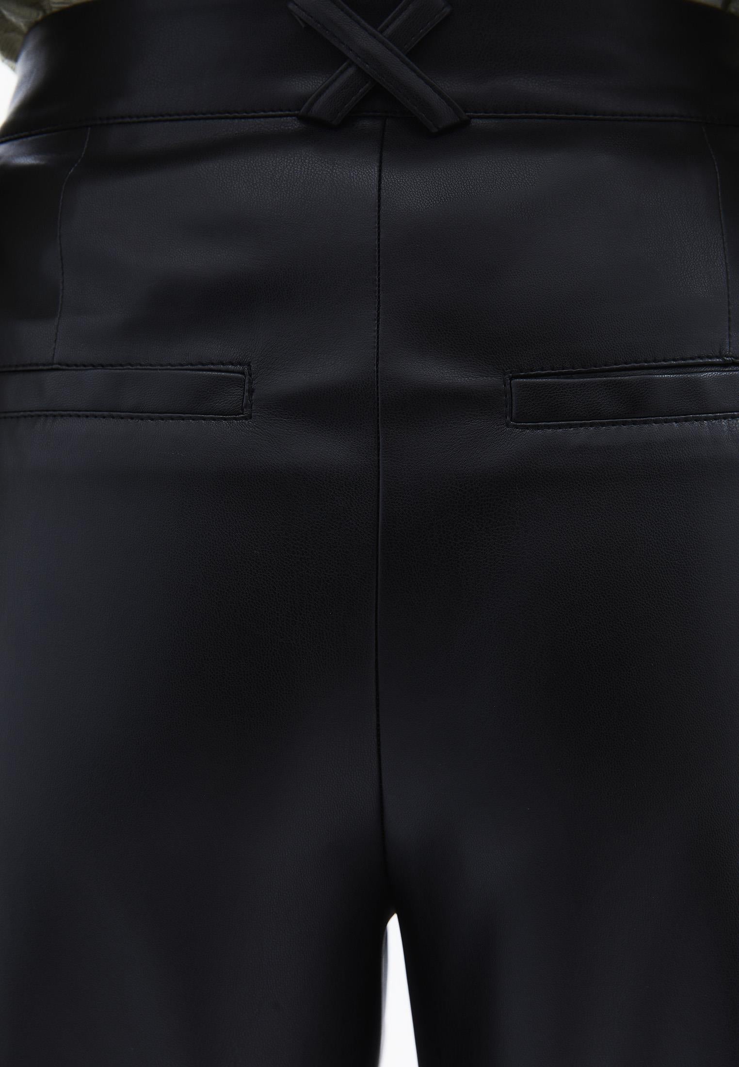 Pleated Wide Leg High Waist Pants - BLACK