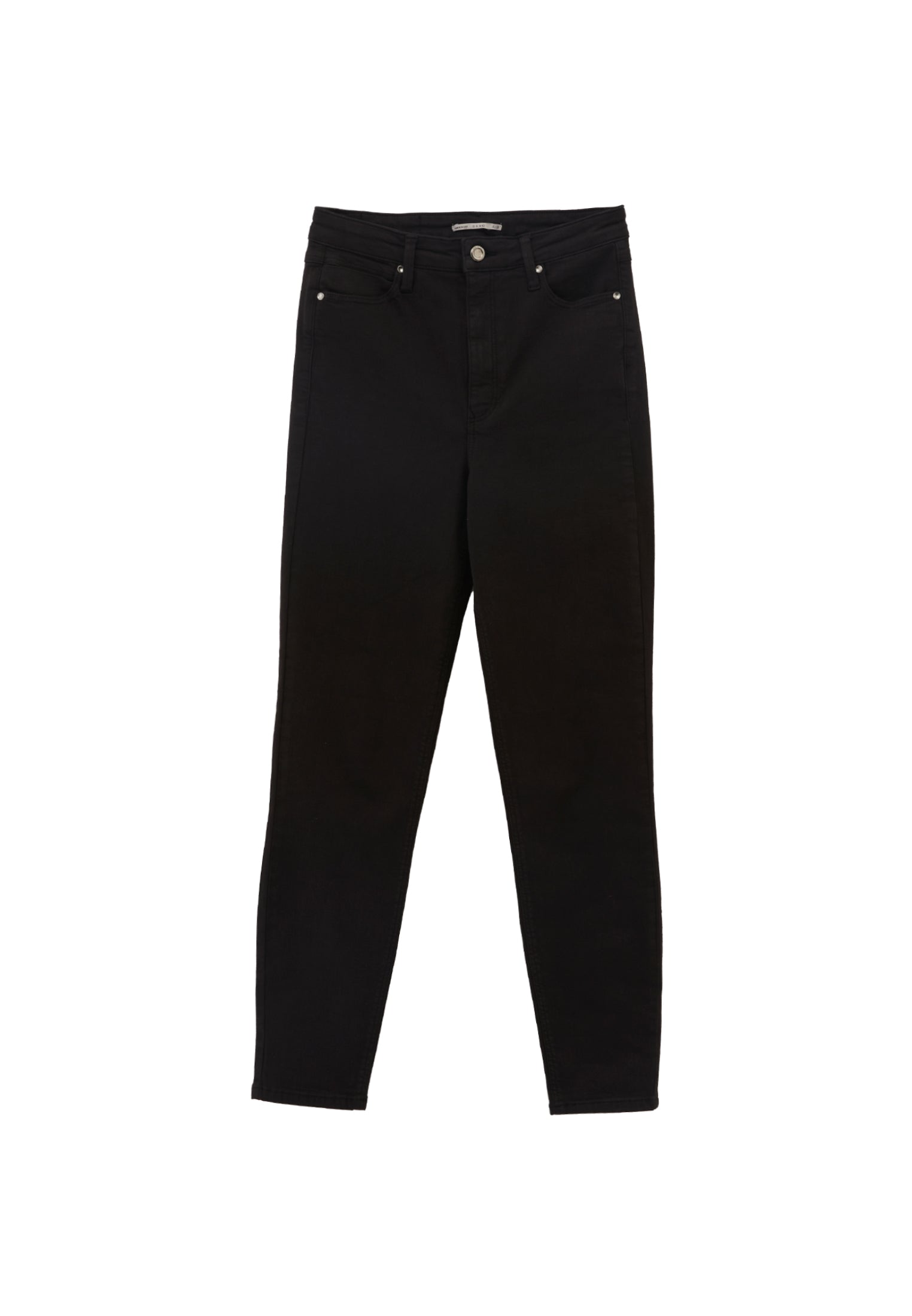 High Waist Cropped Skinny Pants With Pocket Detail - BLACK