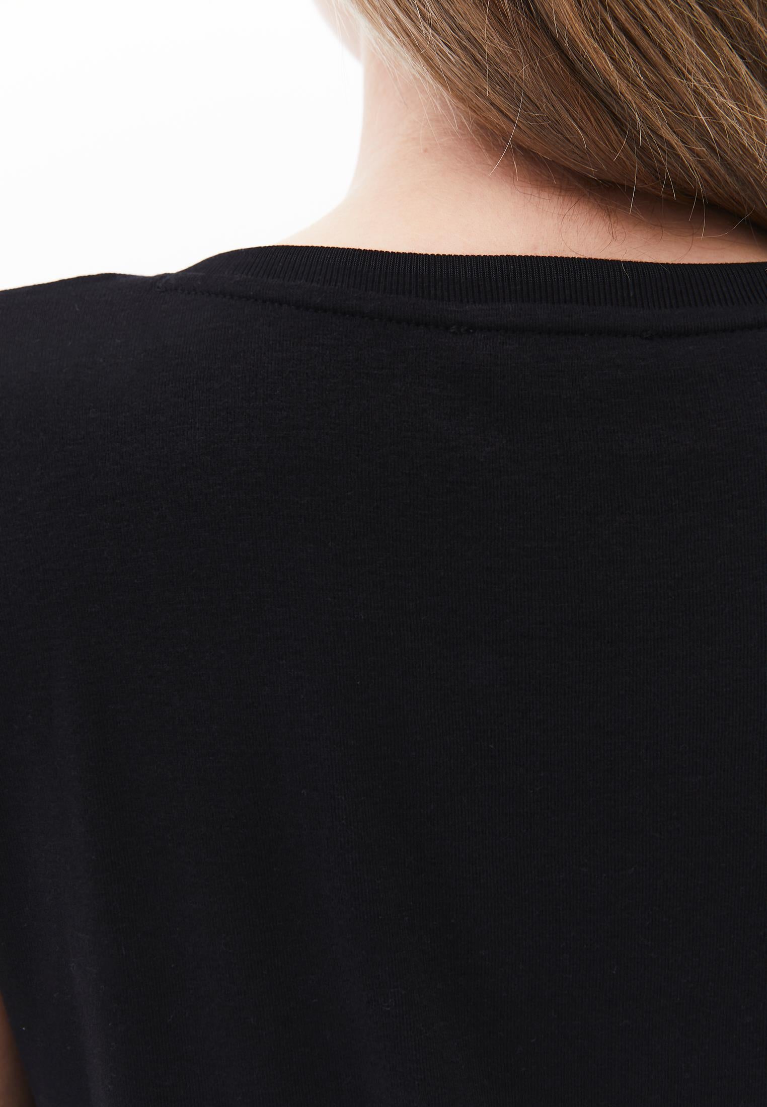 V Neck Short Sleeve T-Shirt - BLACK