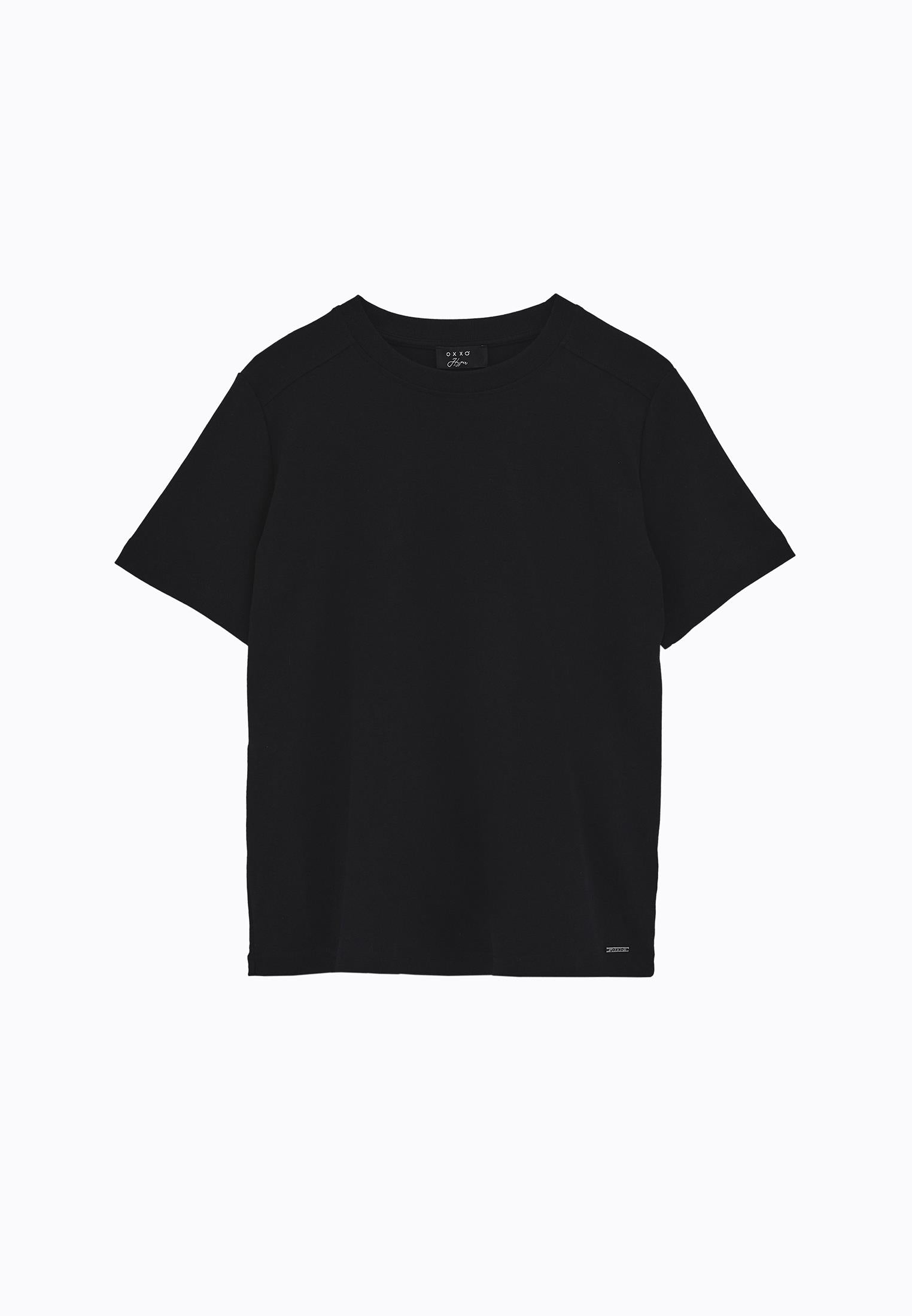 Crew Neck Loose Fit T-Shirt - BLACK