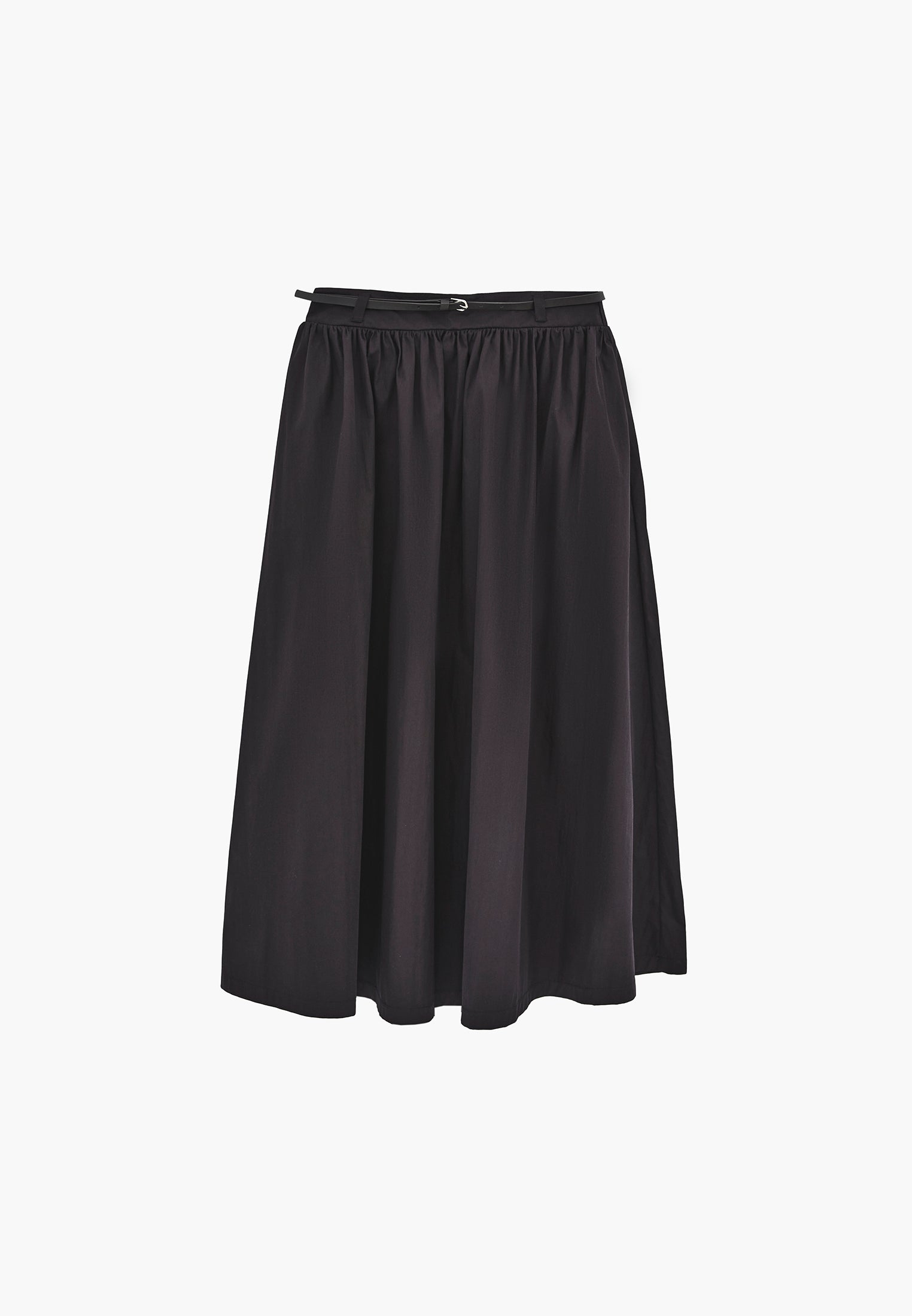 Long Flared Skirt - BLACK