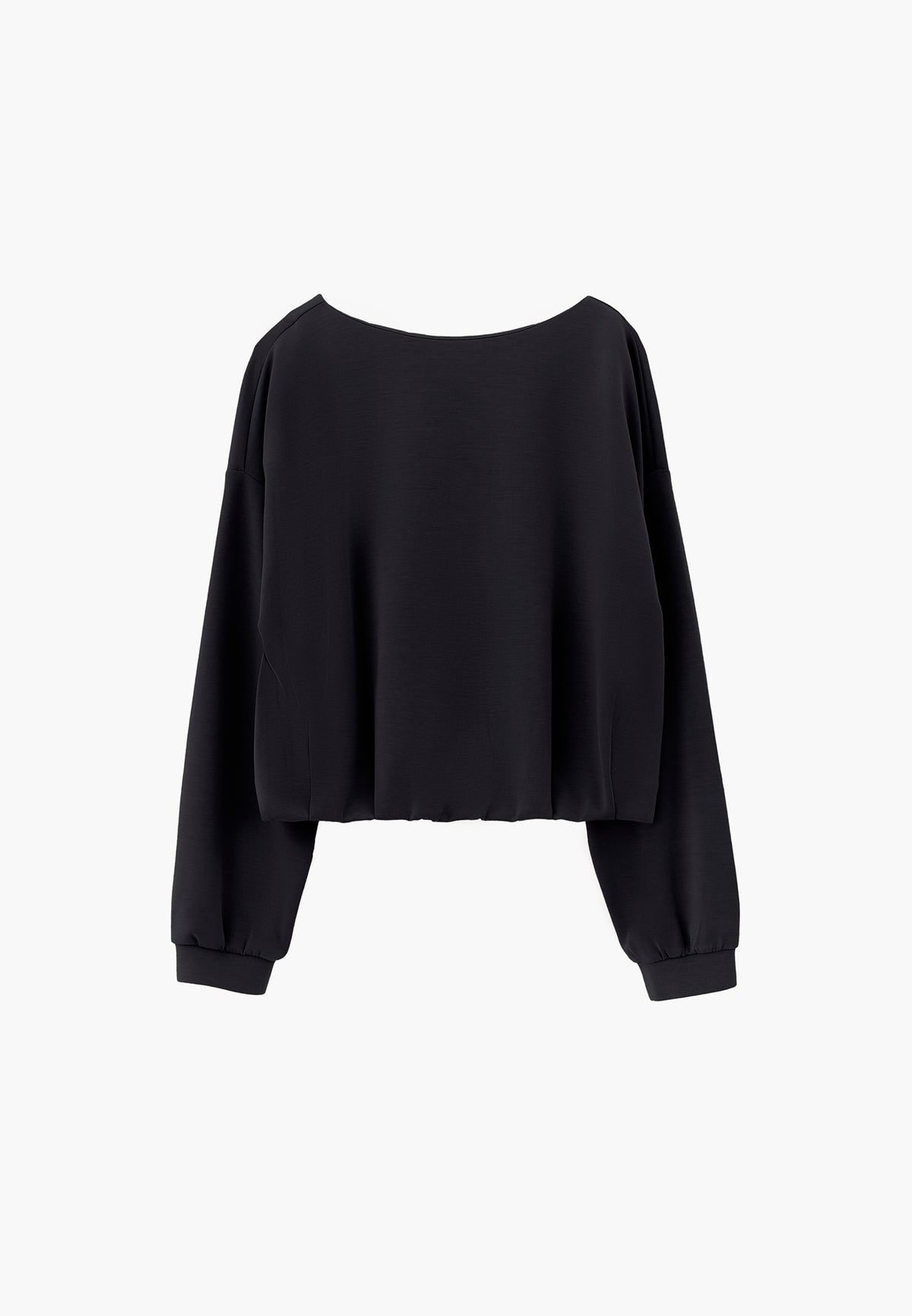 Oversize Balloon Form Sweatshirt - BLACK
