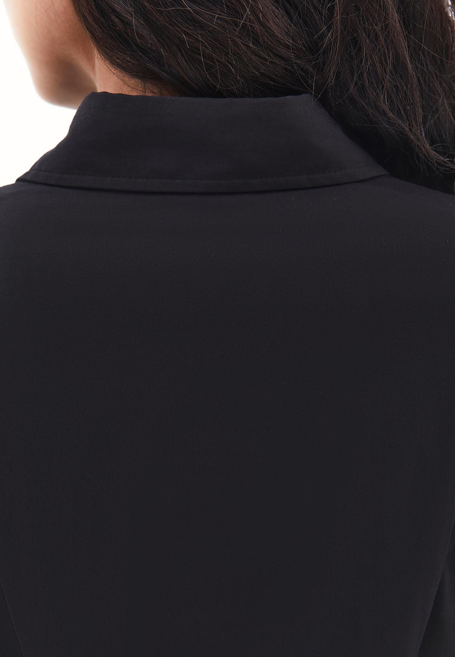 Long Sleeved Slim Shirt - BLACK