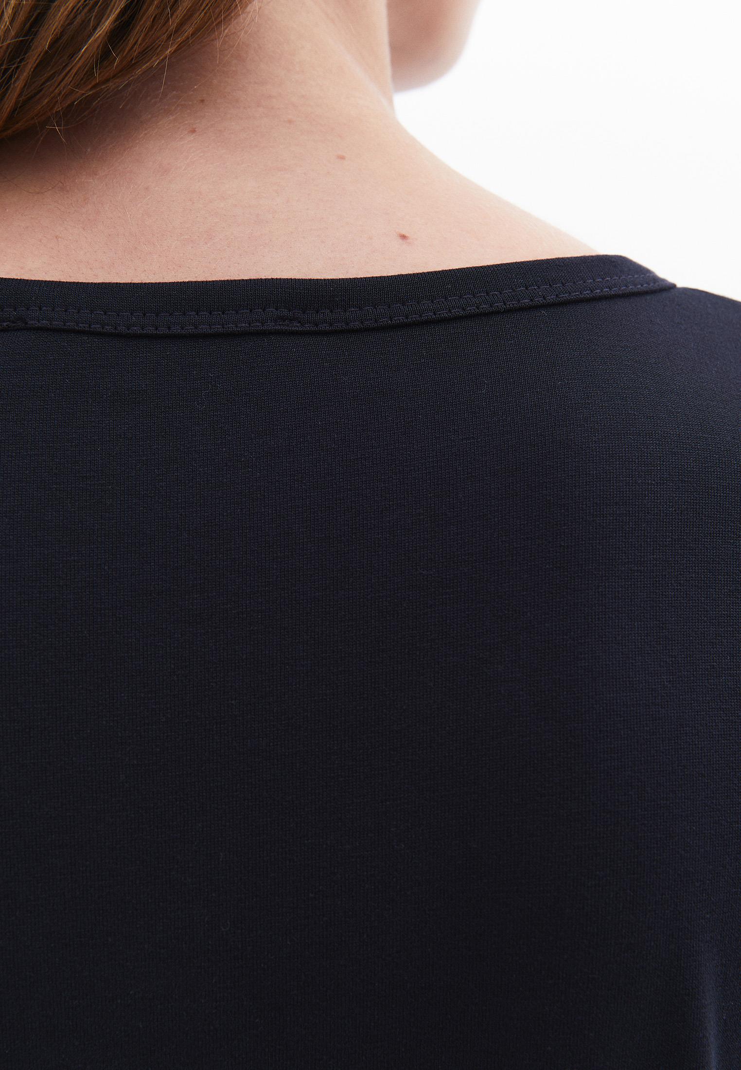 V Neck Loose Fit T-Shirt - BLACK
